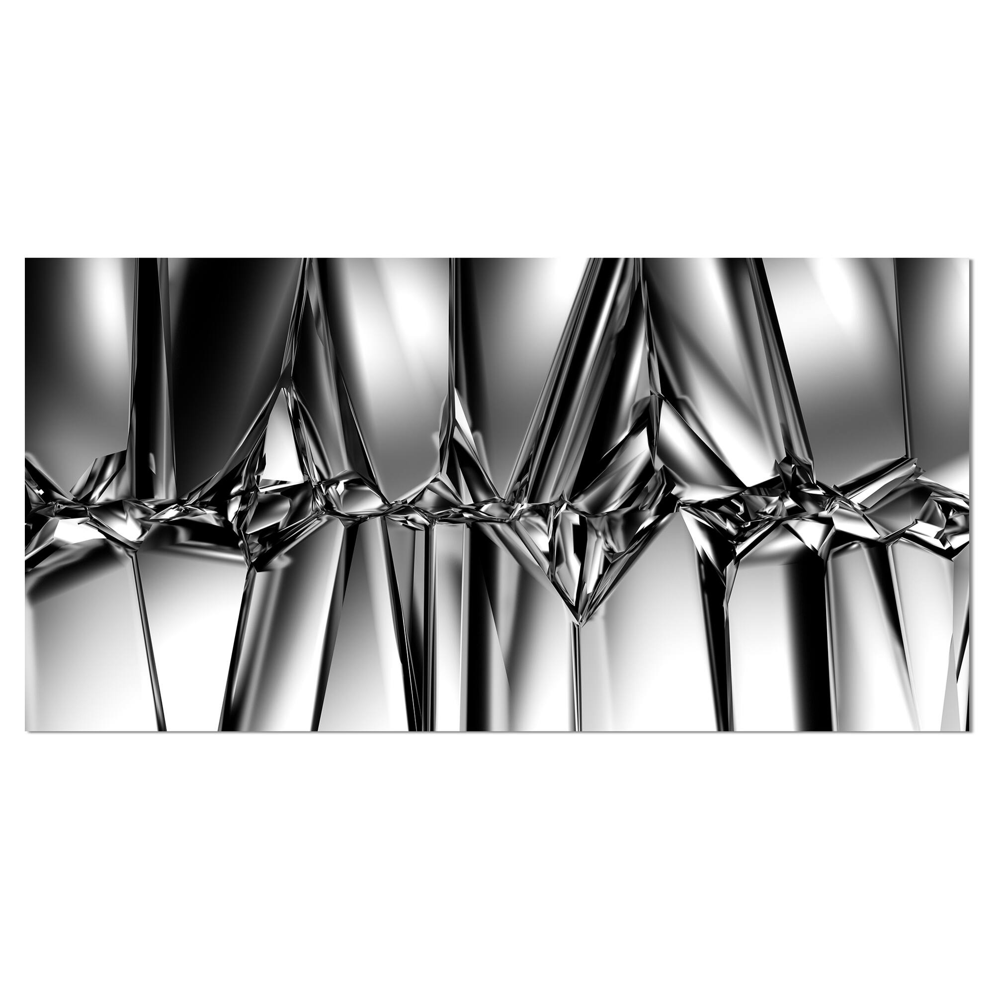 Designart - Black White Crystal Background