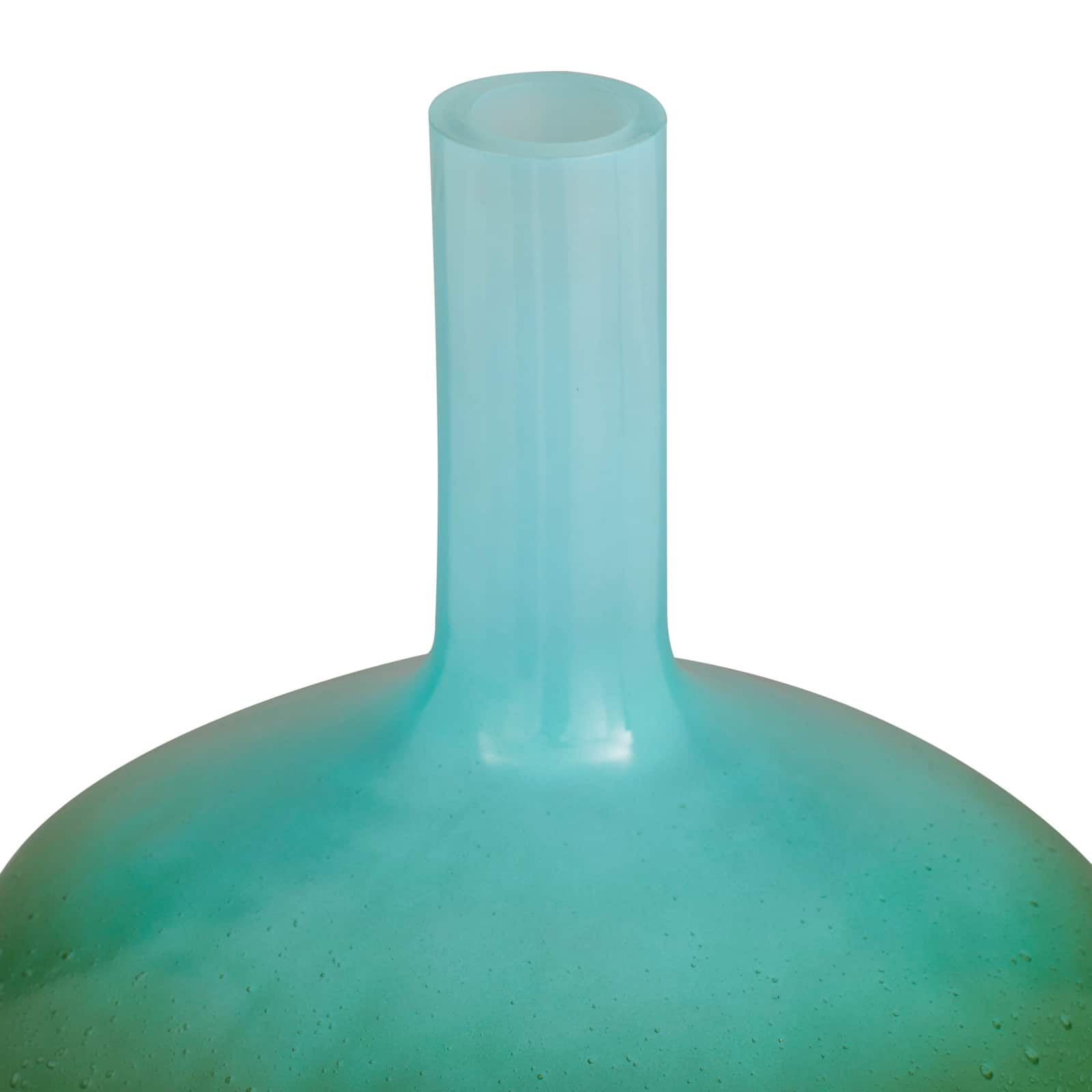 Green Glass Modern Vase, 21" x 12" x 12"