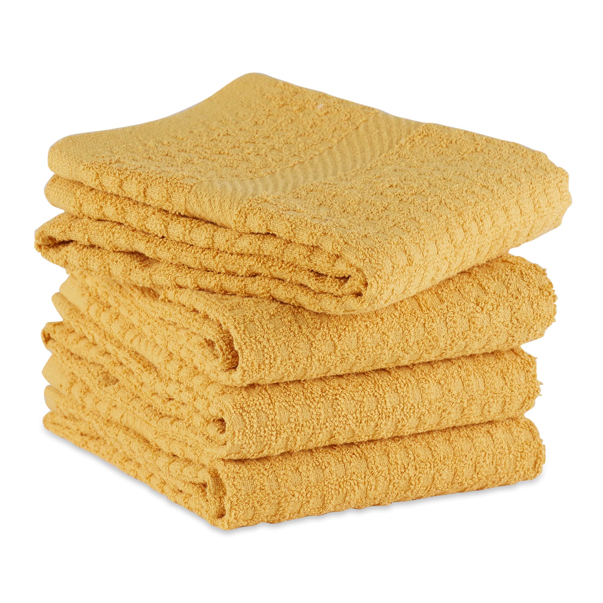 DII® Solid Mustard Waffle Terry Dishtowel (Set of 4)
