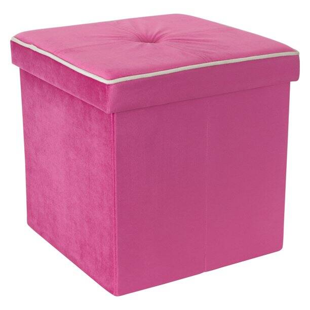 Simplify Collapsible Velvet Storage Ottoman