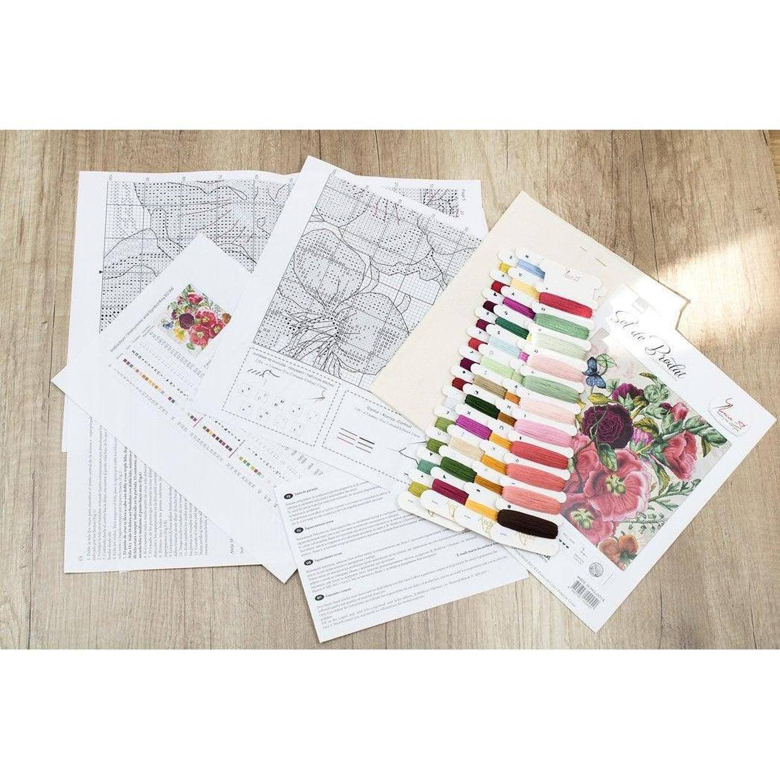 Luca-s Summer Flowers Counted Cross Stitch Kit