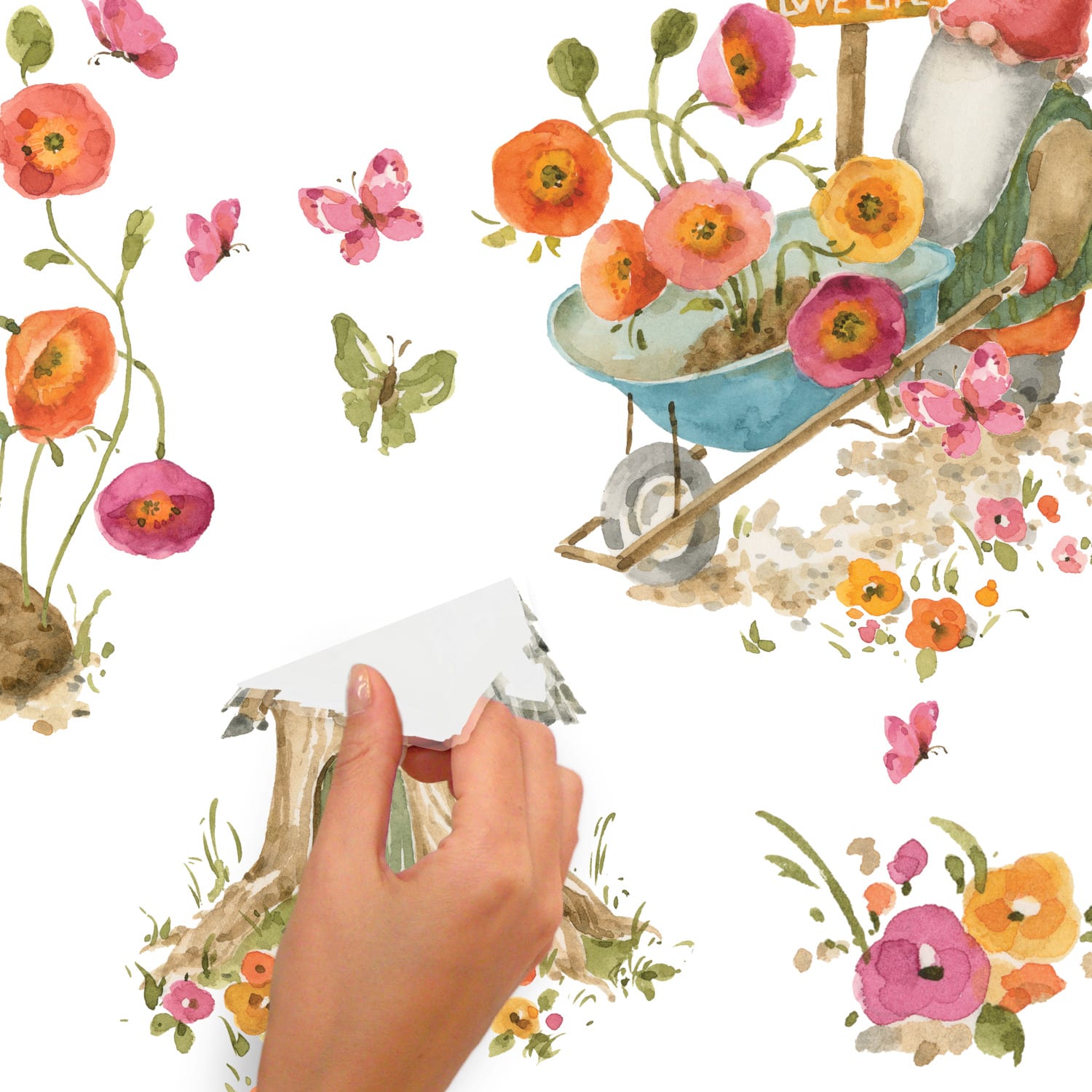 RoomMates Lisa Audit Garden Gnomes Peel & Stick Wall Decal Set