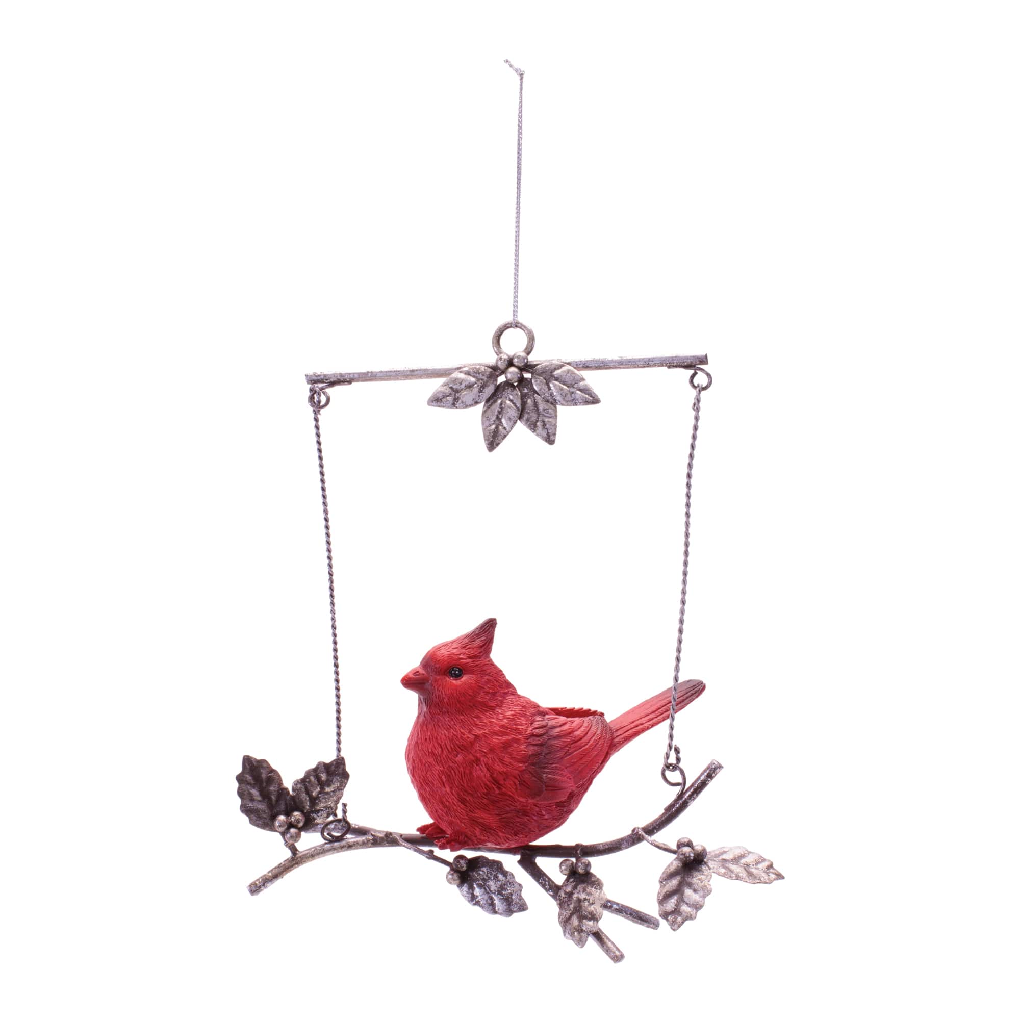Melrose 7.25" Cardinal on Branch Ornaments, 4ct.