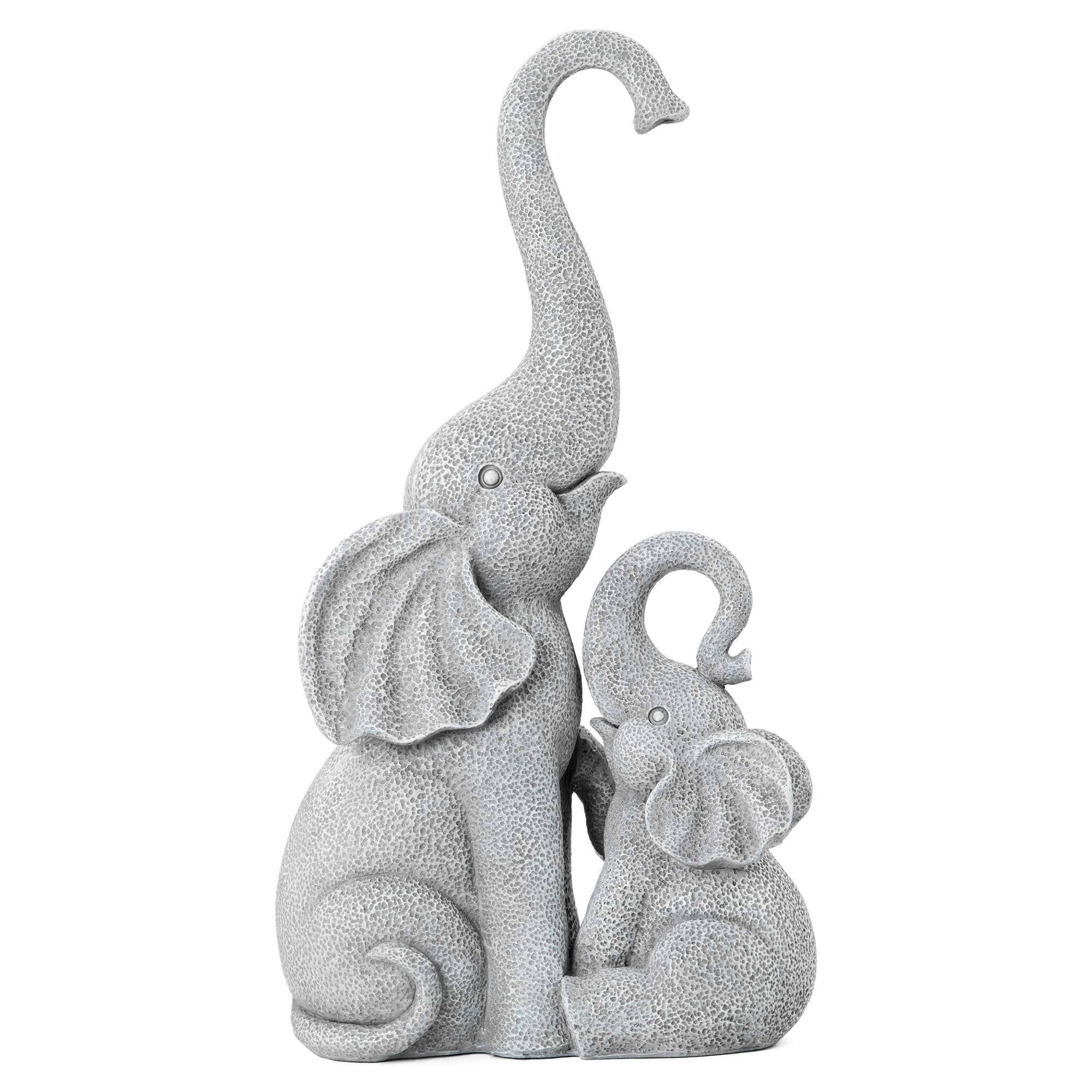 Glitzhome® 18.25" Resin Mother and Baby Elephant Statue