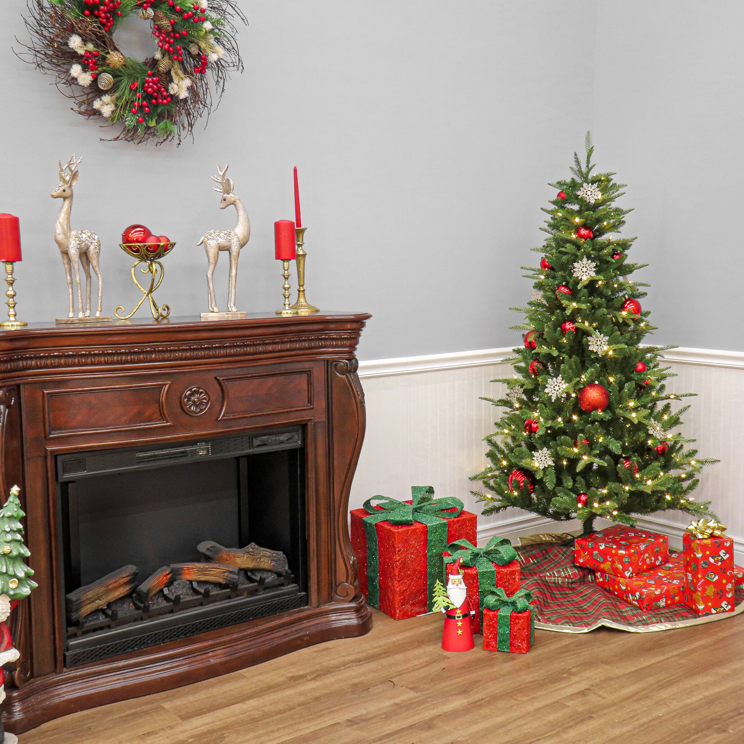 6ft. Pre-Lit Whatcom Pine Artificial Christmas Tree, Clear LED Lights