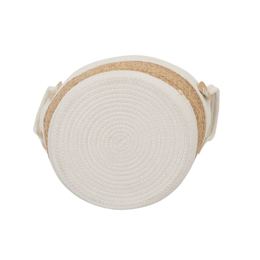 Household Essentials 9.5" White & Natural Corn & Hyacinth Wicker Basket