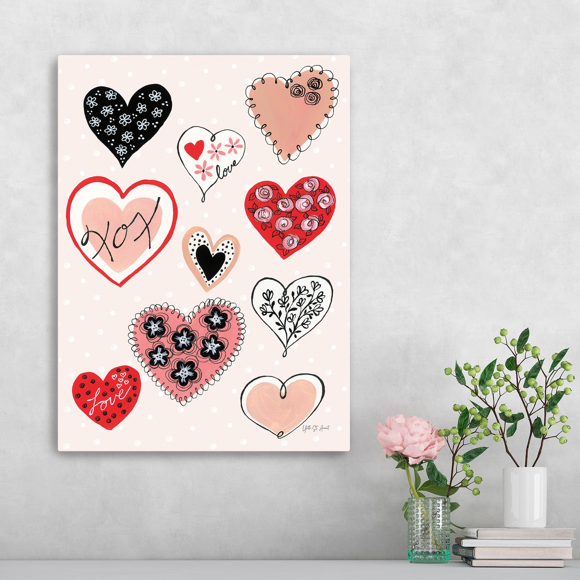 XOX Hearts Canvas Giclée Art