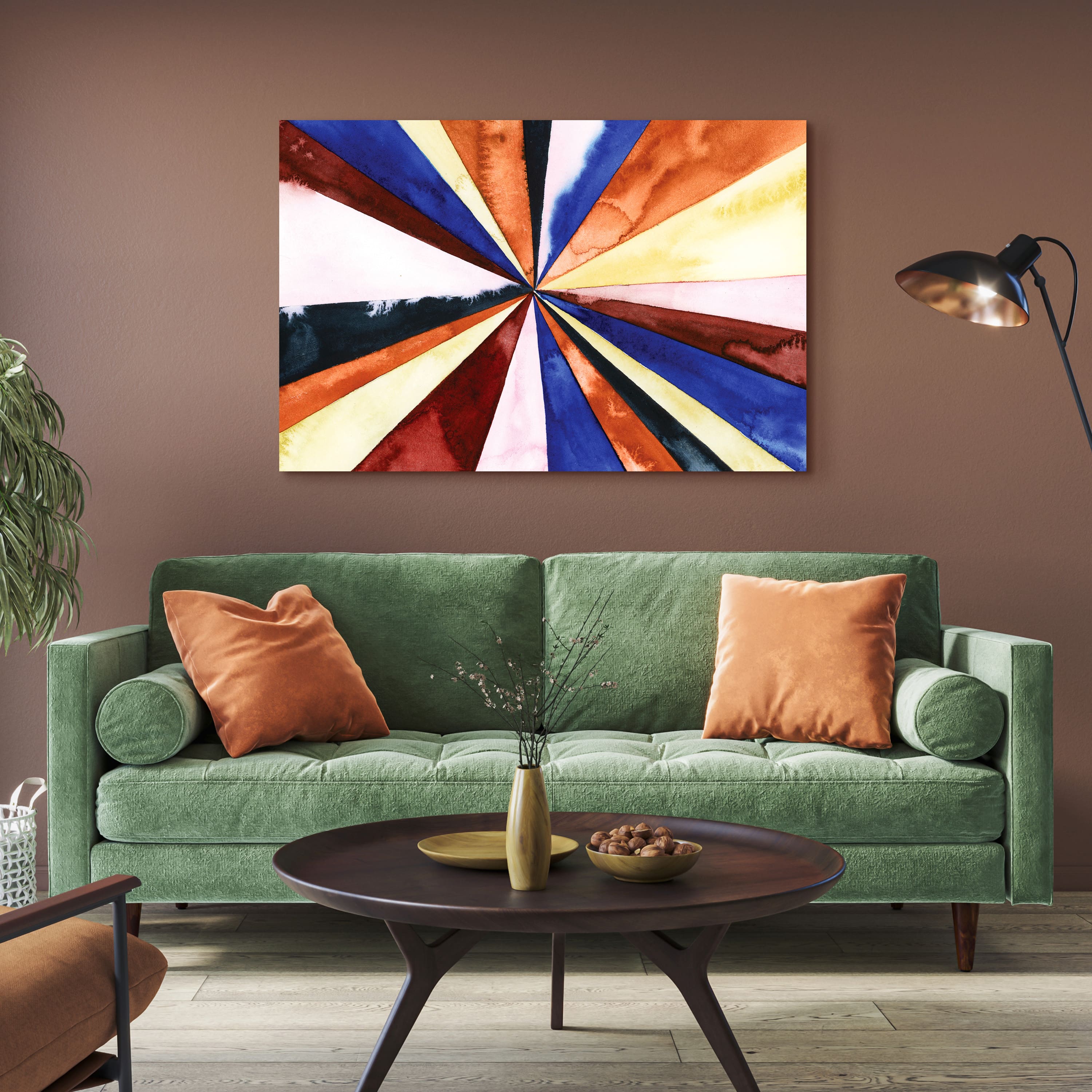Empire Art Direct 48" x 32" Desert Layers 3 Frameless Free Floating Tempered Art Glass Wall Art