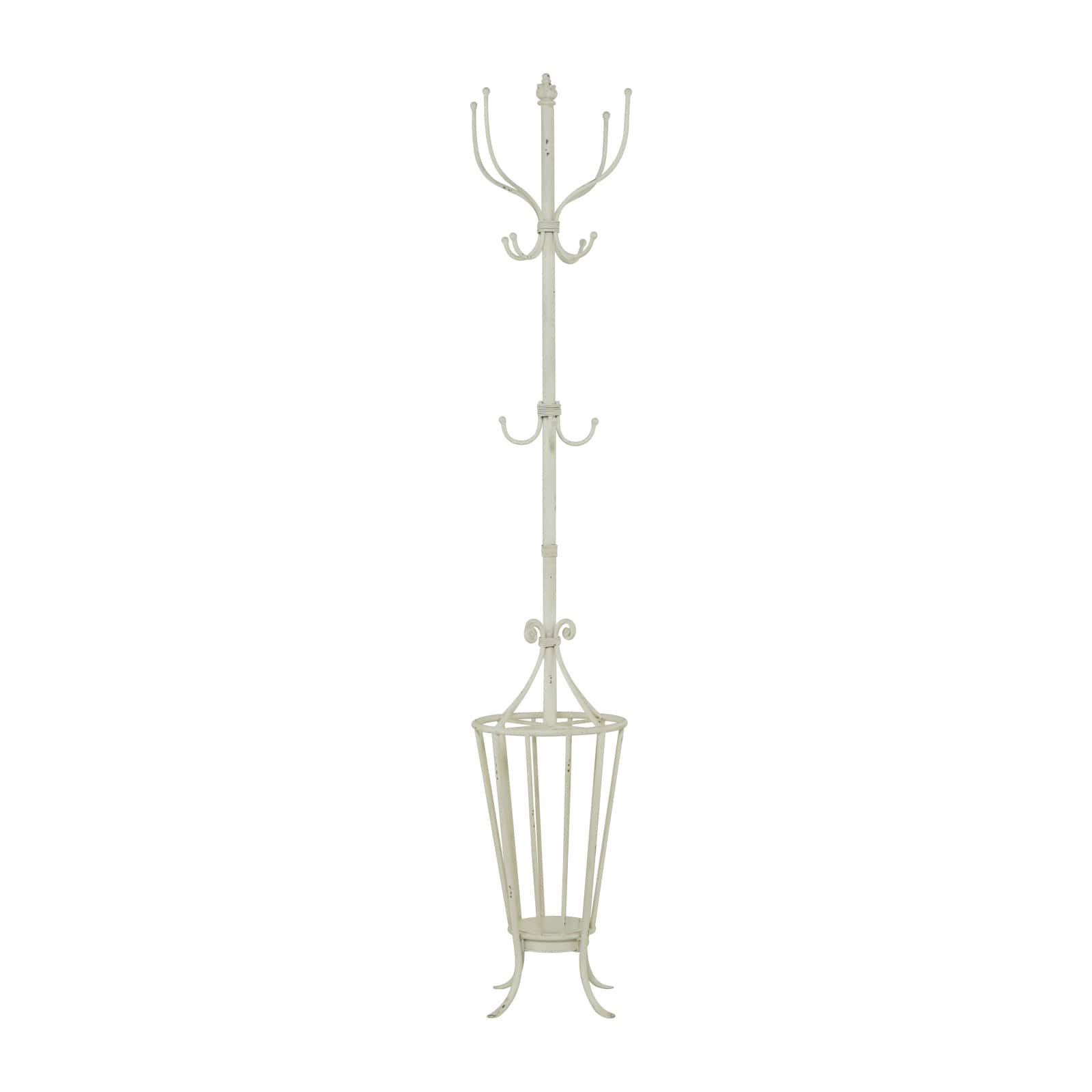 White Metal Farmhouse Coat Rack 72" x 15" x 15"
