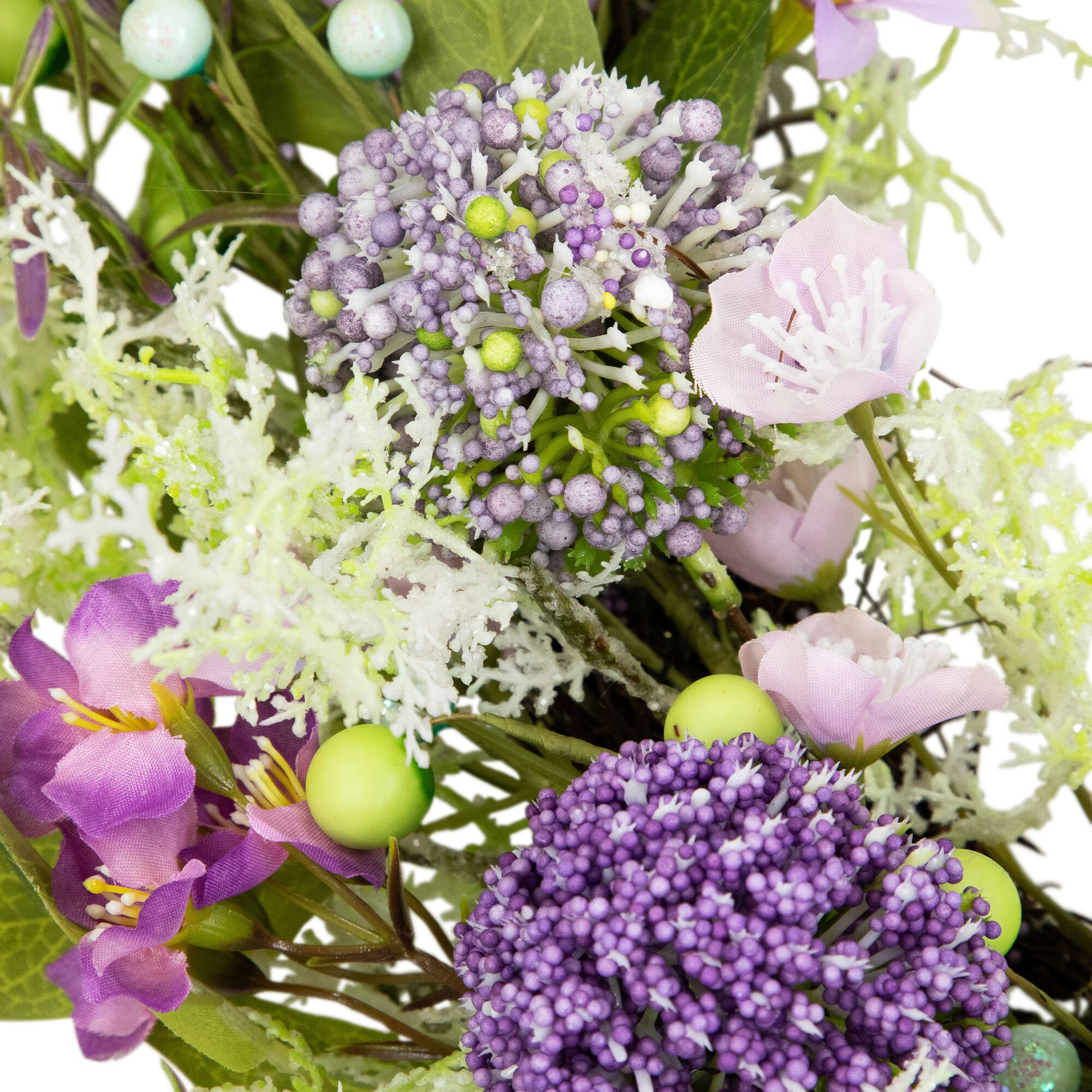 28" Purple Wild Flower & Berry Spring Wreath