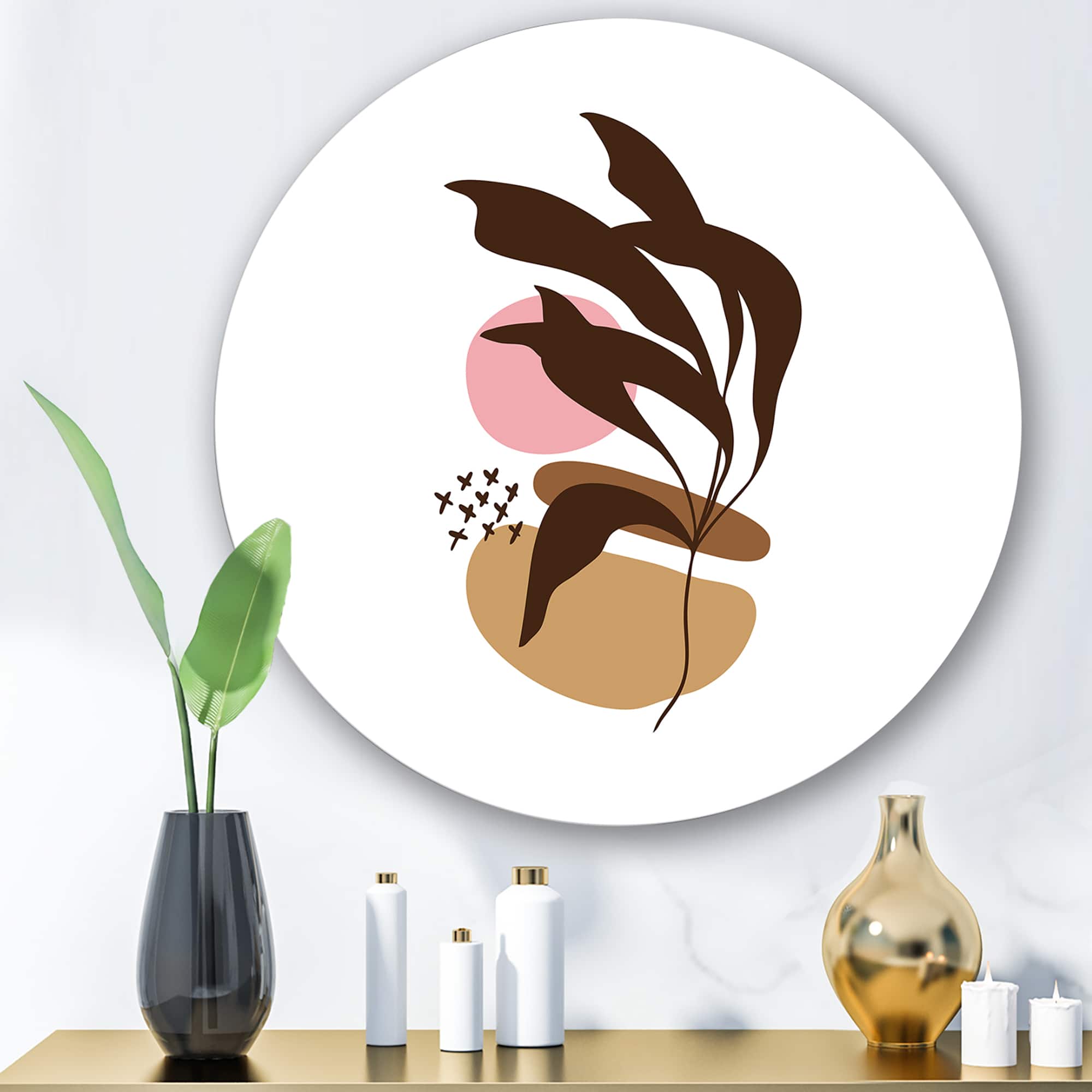 Designart - Elementary Shapes With Abstract Plants