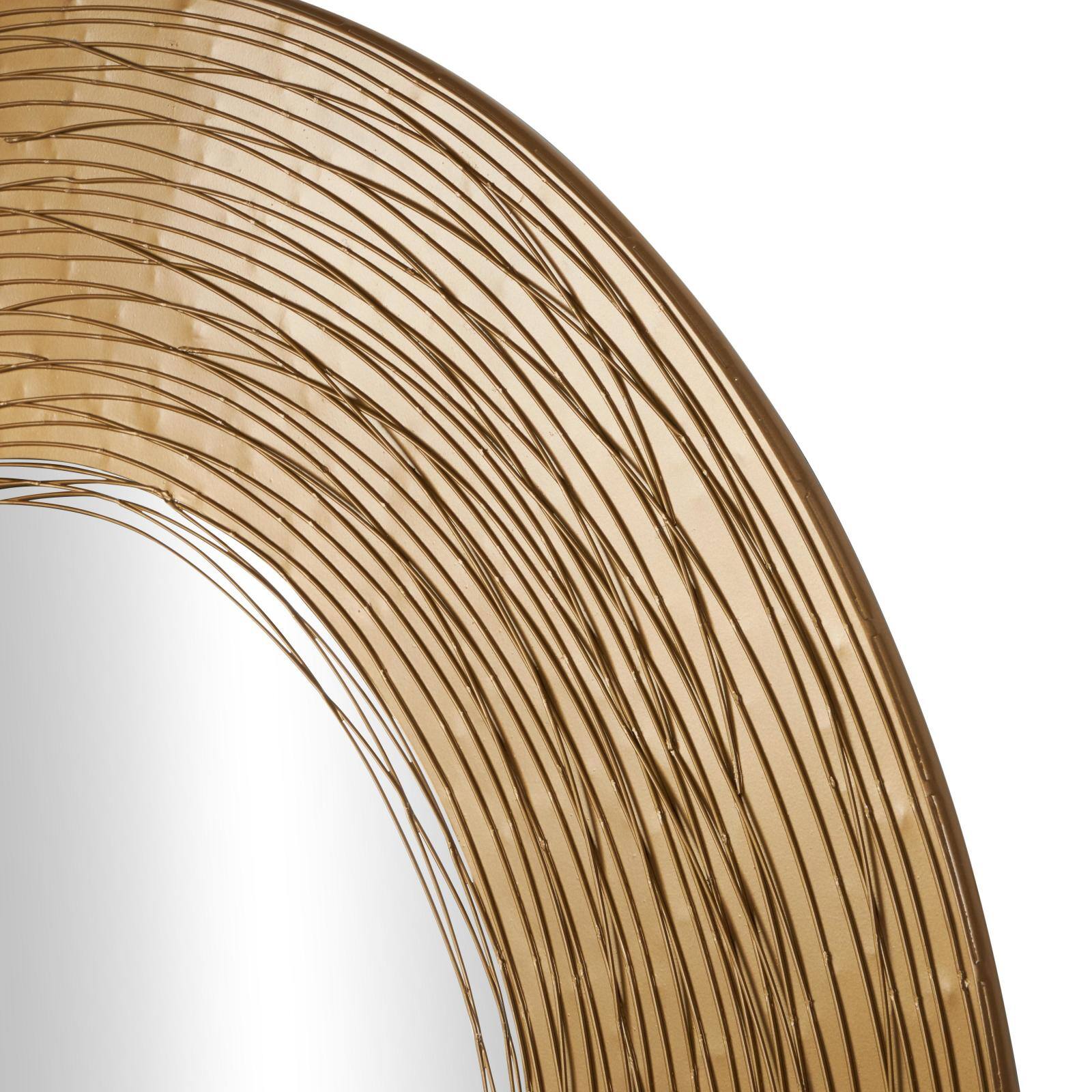 Gold Abstract Overlapping Wire Rings Metal Wall Mirror
