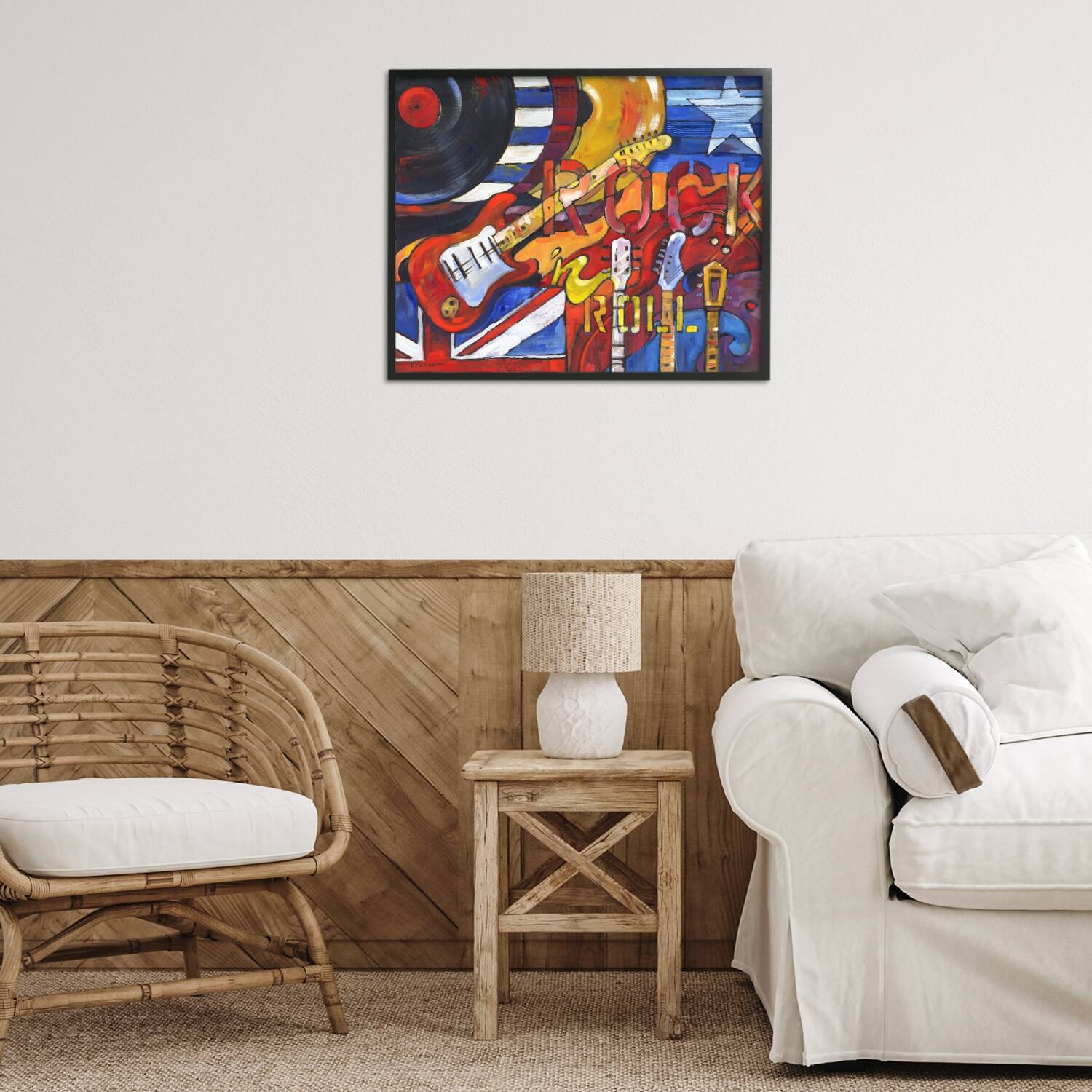 Stupell Industries Rock 'n Roll Music Tribute Framed Giclee Art