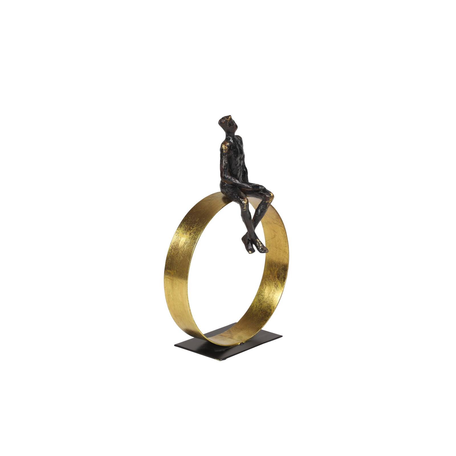 Black Resin Modern Sculpture, Man 15" x 9" x 5"