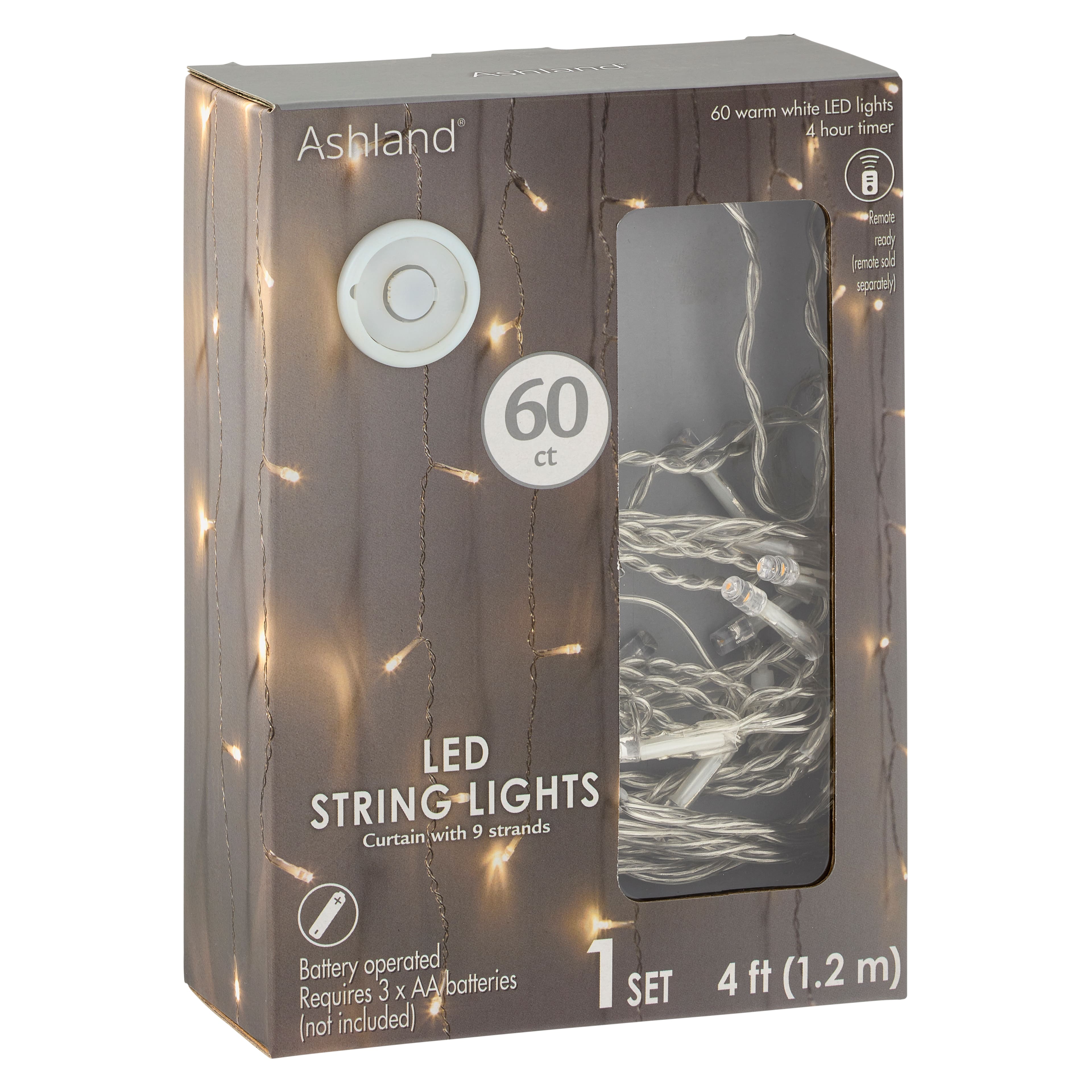 12 Pack: Warm White Curtain LED String Lights by Ashland™