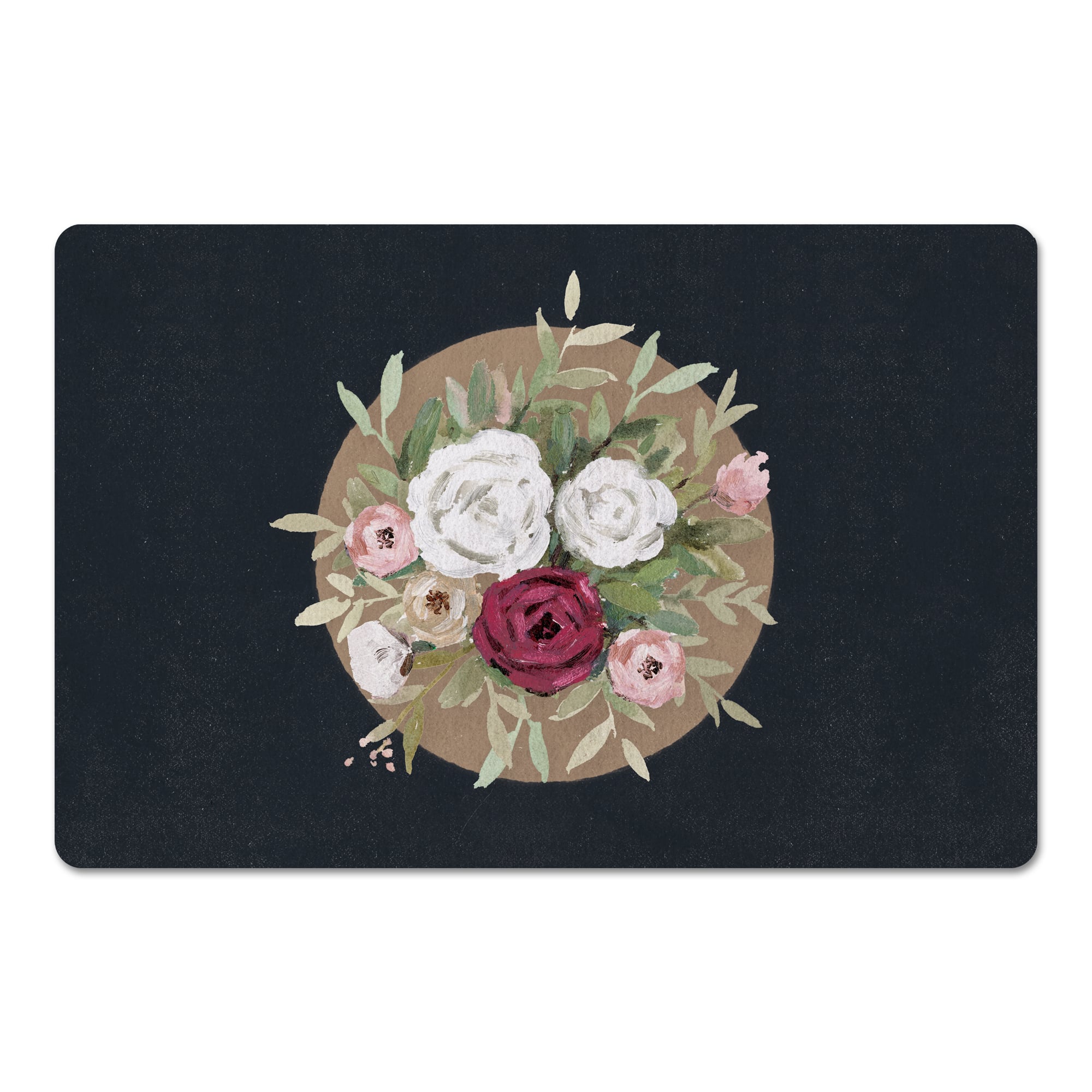 18" x 27" Florals on Navy Floor Mat