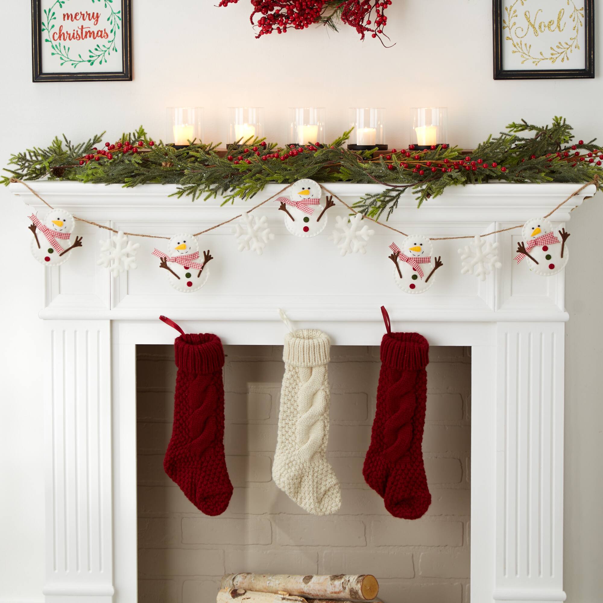 DII® 4.9ft. Snowman & Snowflake Garland