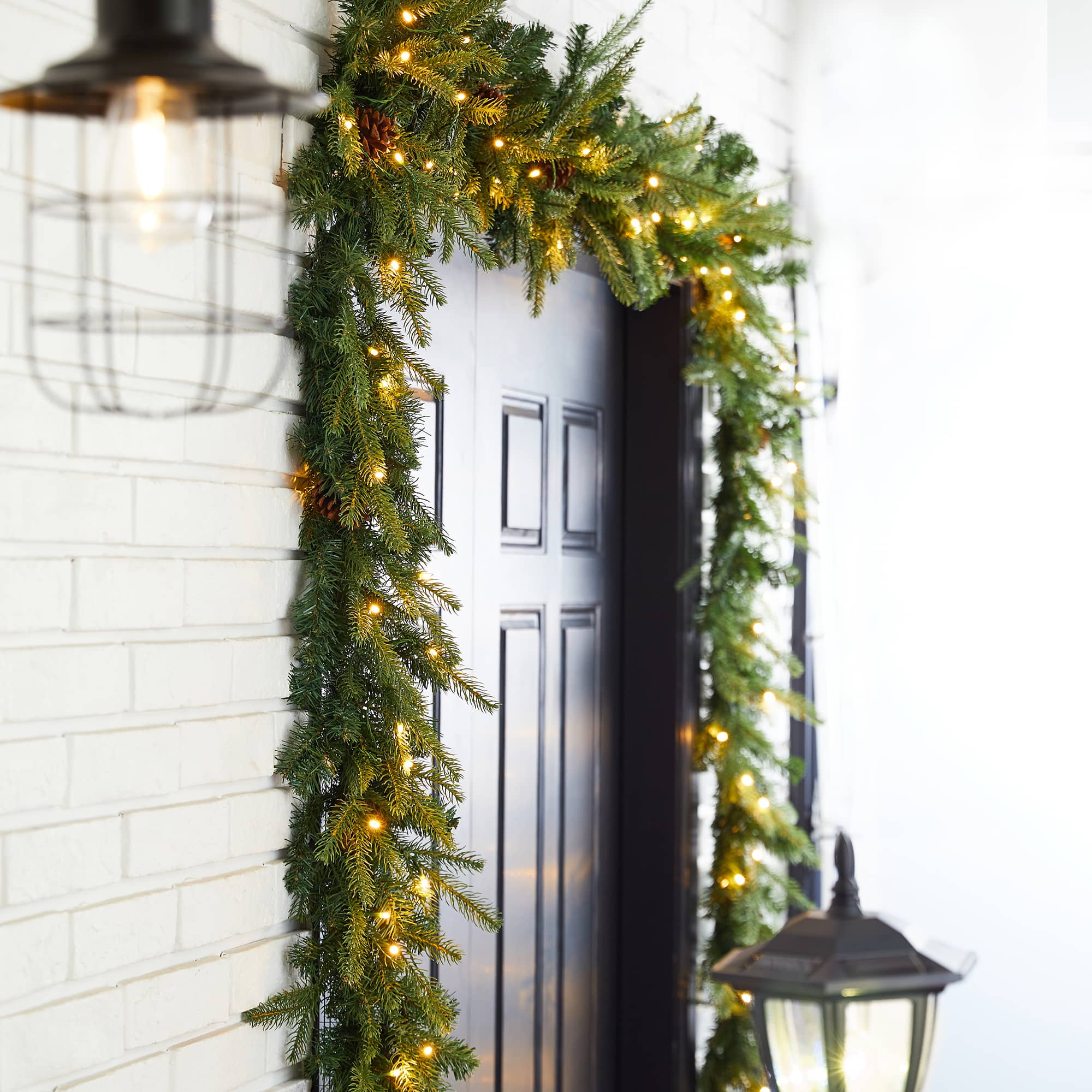 Glitzhome® 9ft. Pre-Lit Pinecone Christmas Garland with Timer, 2ct.