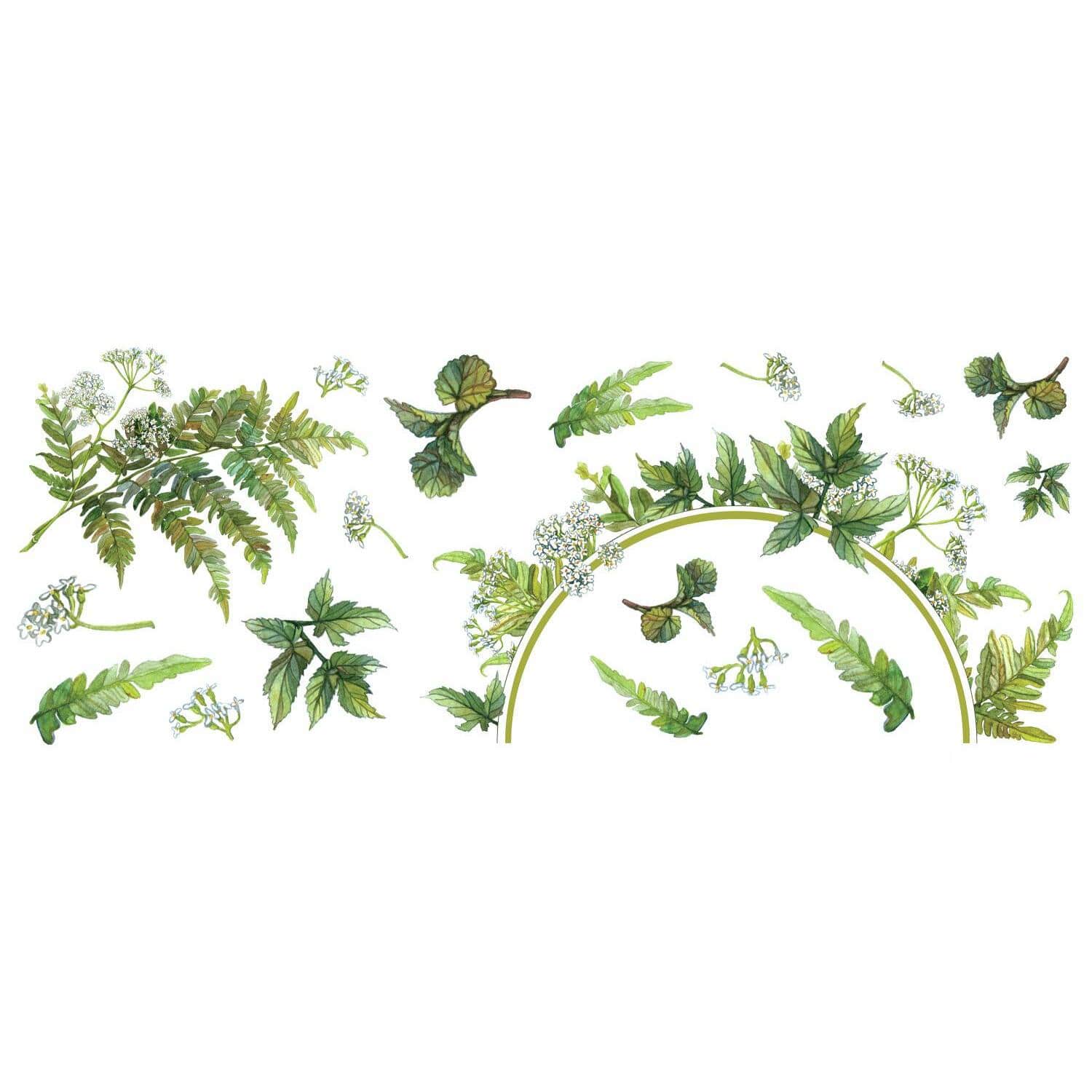 RoomMates Fern Peel & Stick Decals with Circle Mirror