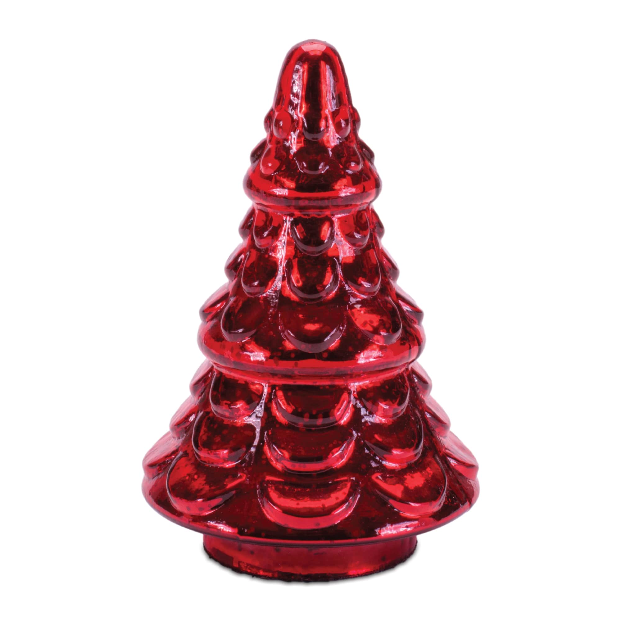 Melrose 6.5" Red Mercury Glass Christmas Tree Set