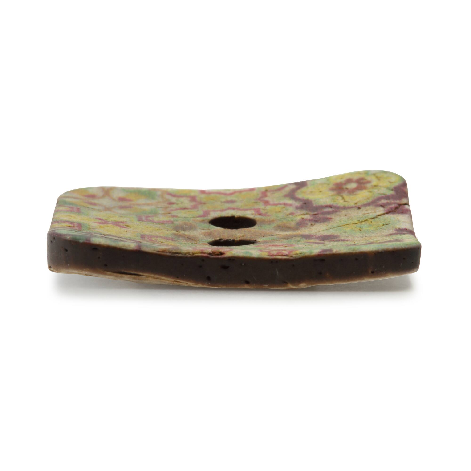 Dritz® 35mm Medium Green Sustainable Coconut Square Button, 3ct.