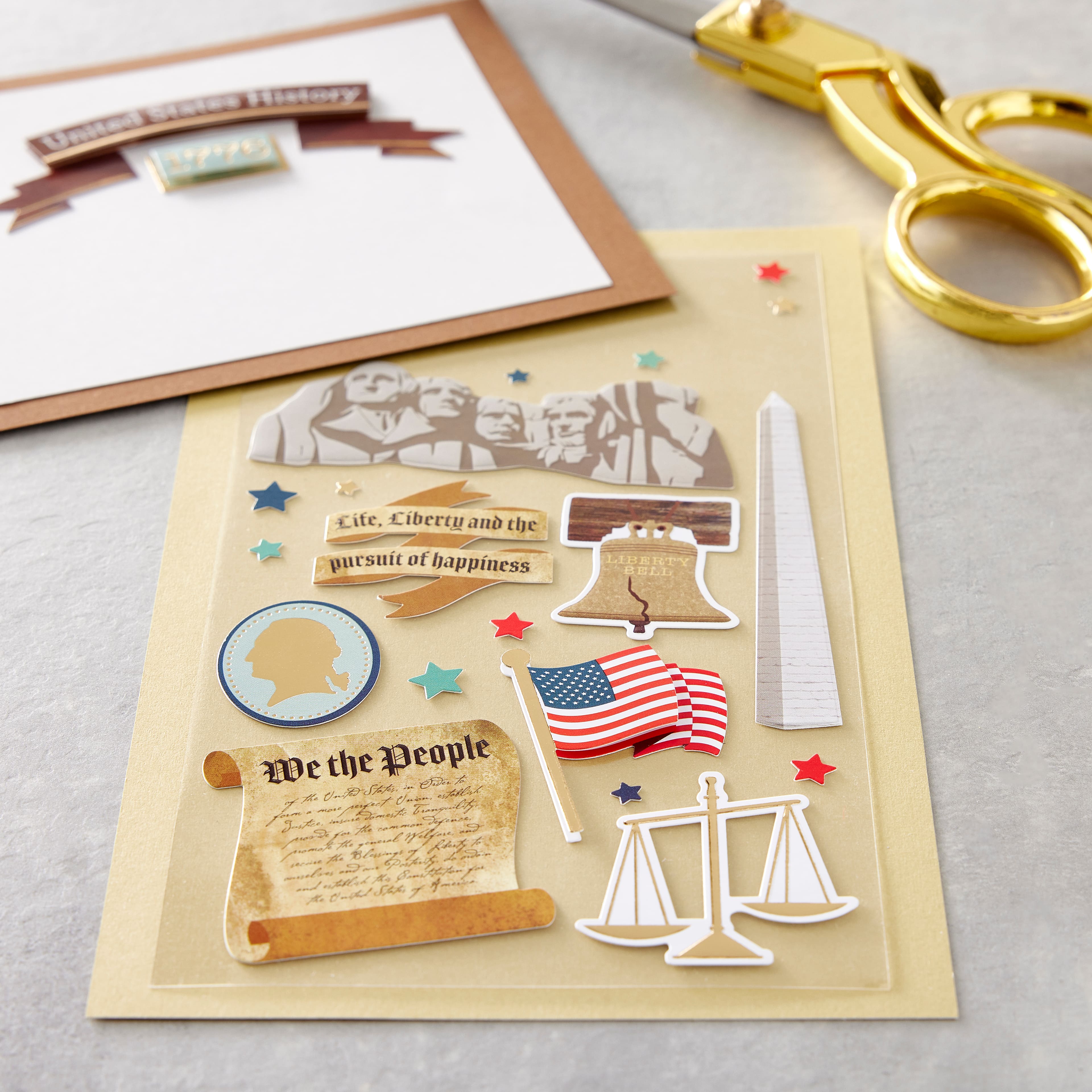 12 Pack: U.S. History Dimensional Stickers by Recollections™