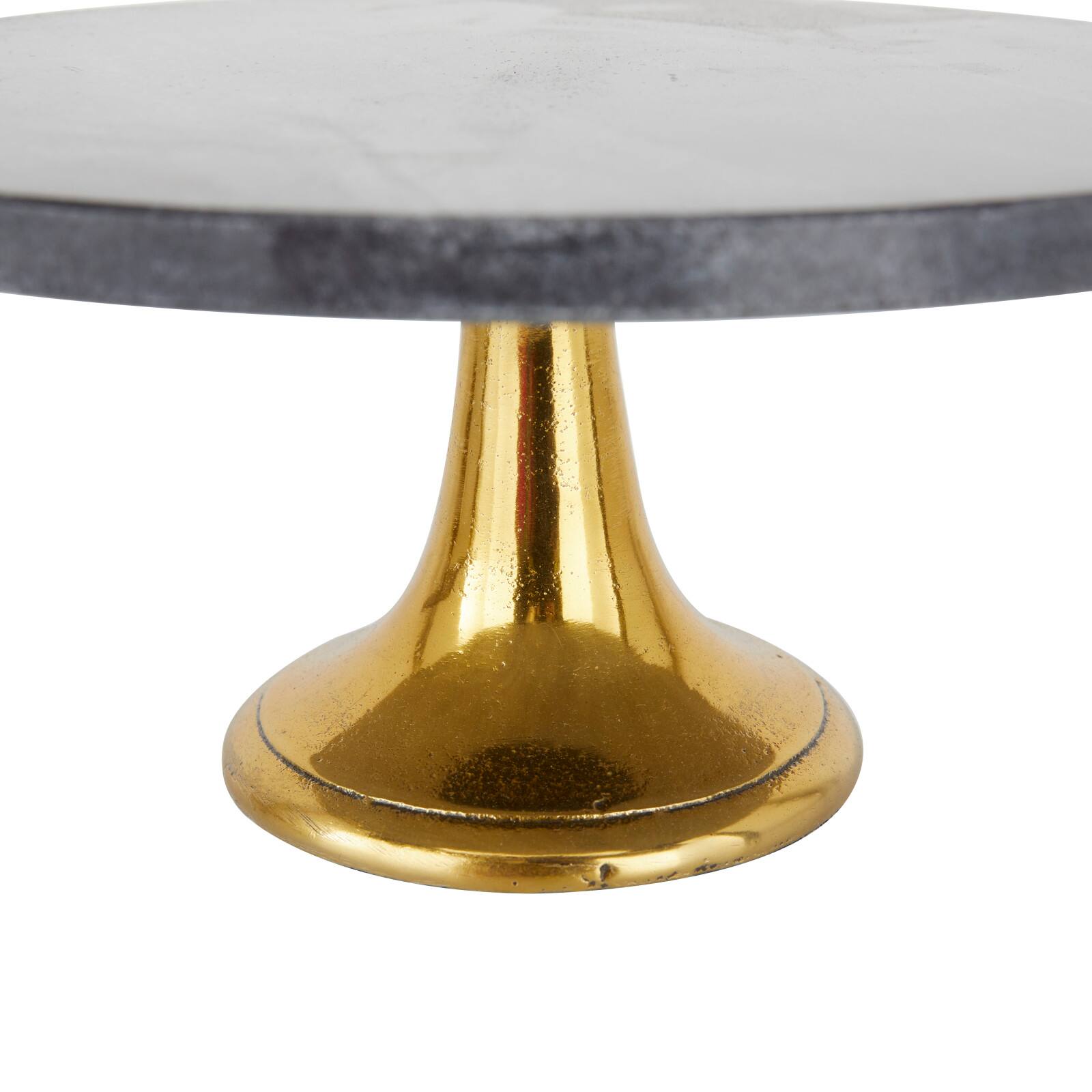 Set of 3 Black Aluminum Natural Cake Stand, 6" x 12" x 12"