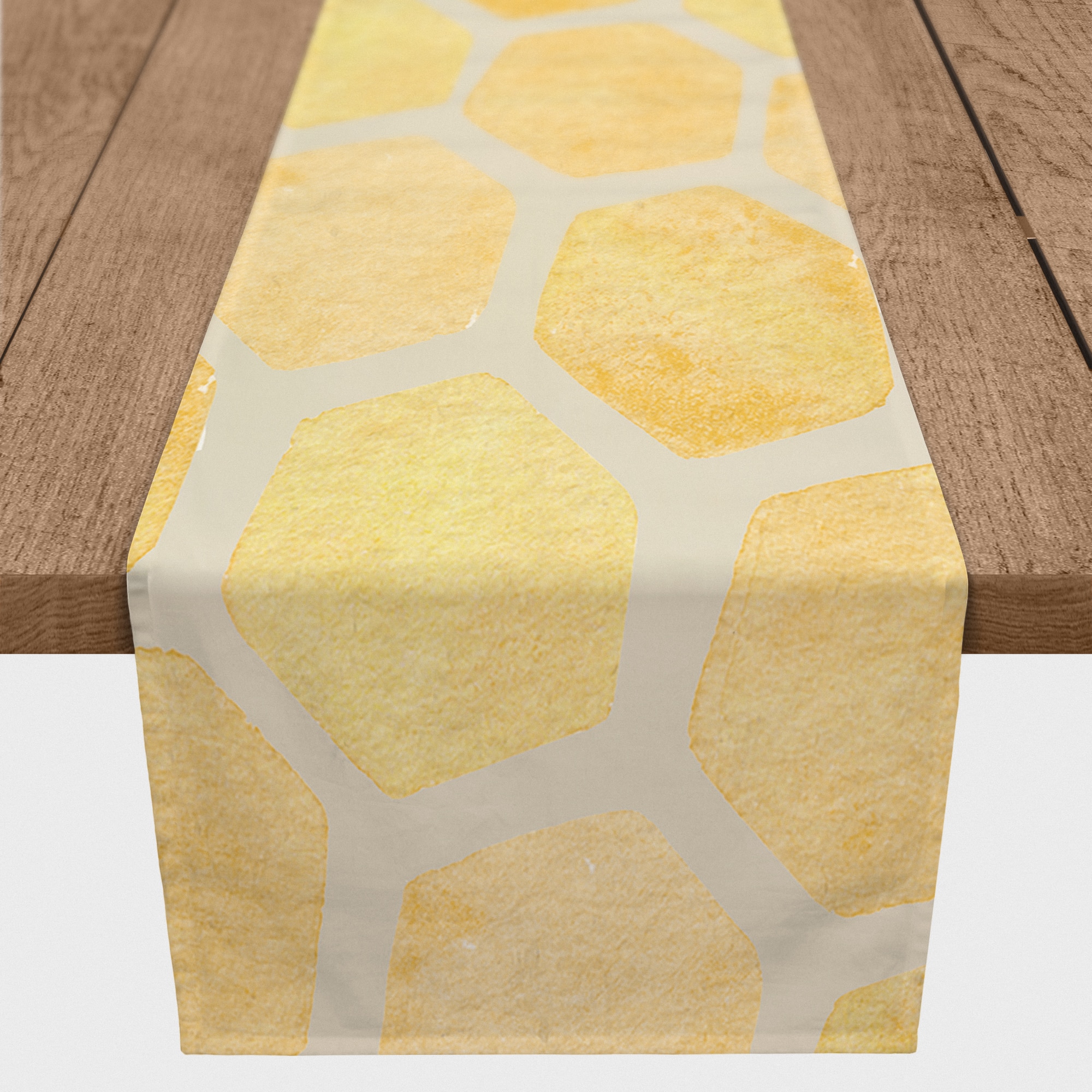 Sweet As Honey Hive Pattern 16" x 72" Poly Twill Table Runner