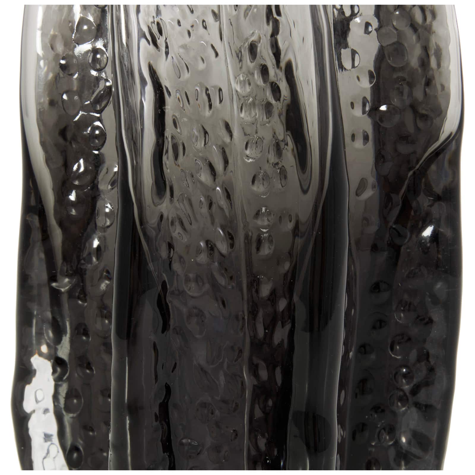 12" Black Ombre Wavy Abstract Glass Vase