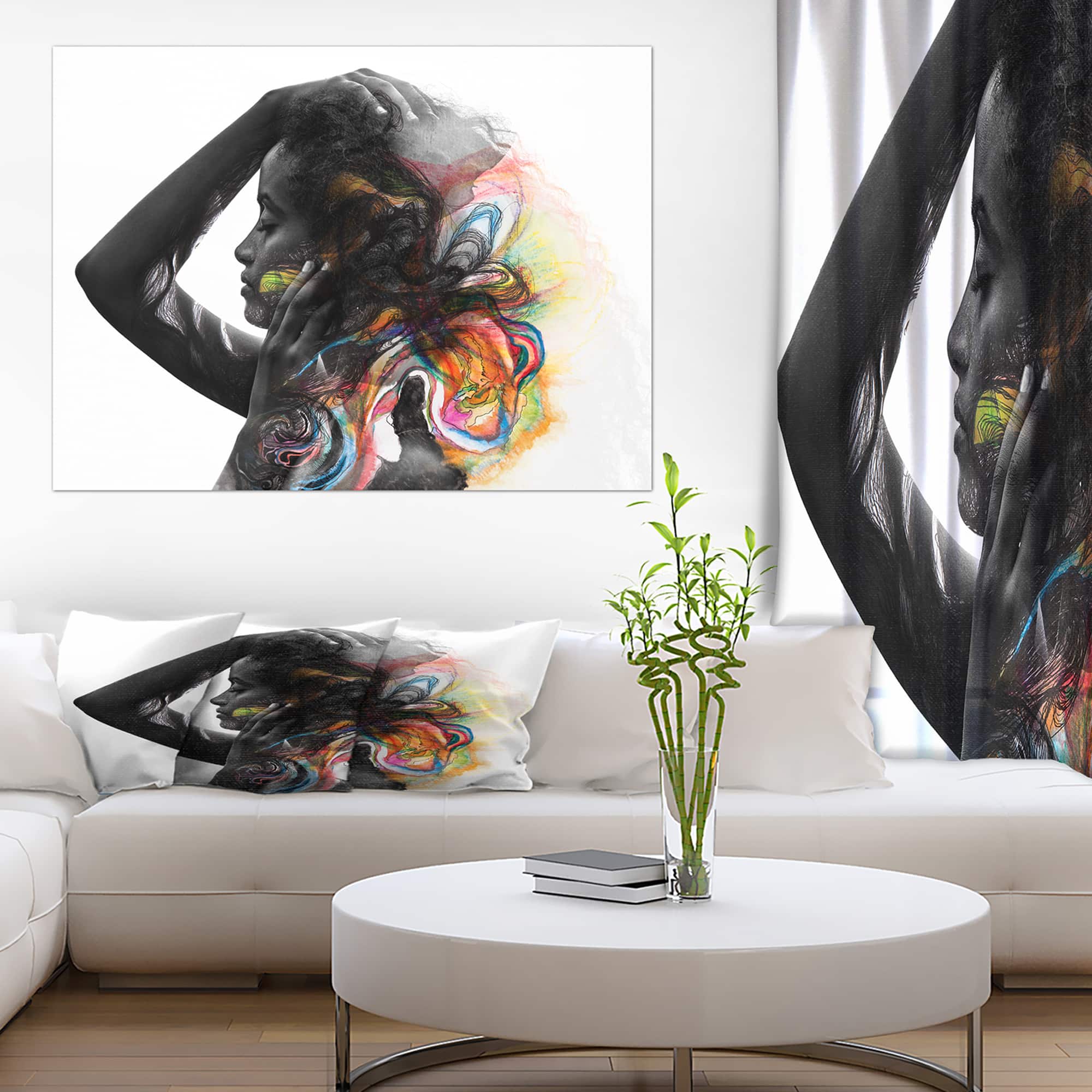 Designart - Beautiful Woman Portrait - Glamour Painting Print on Wrapped Canvas