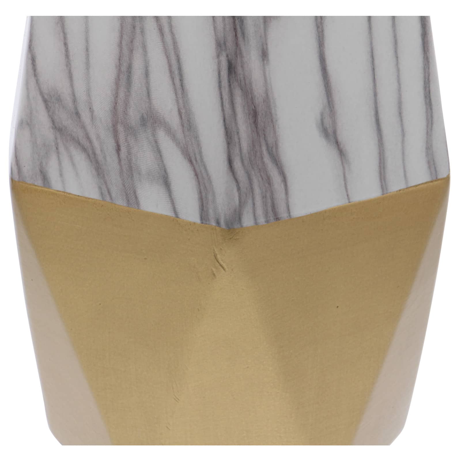 CosmoLiving by Cosmopolitan 14" Gold & Marble Stoneware Vase