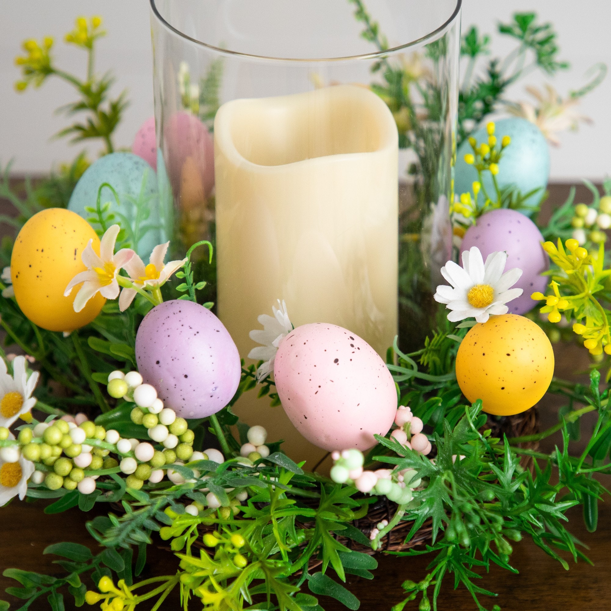 8" Artificial Easter Candle Holder Arrangement