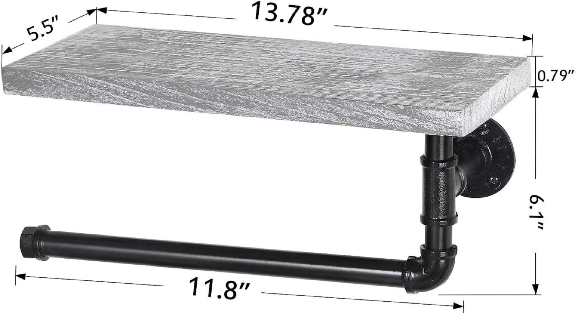 Paper Towel Holder with Shelf Industrial Pipe