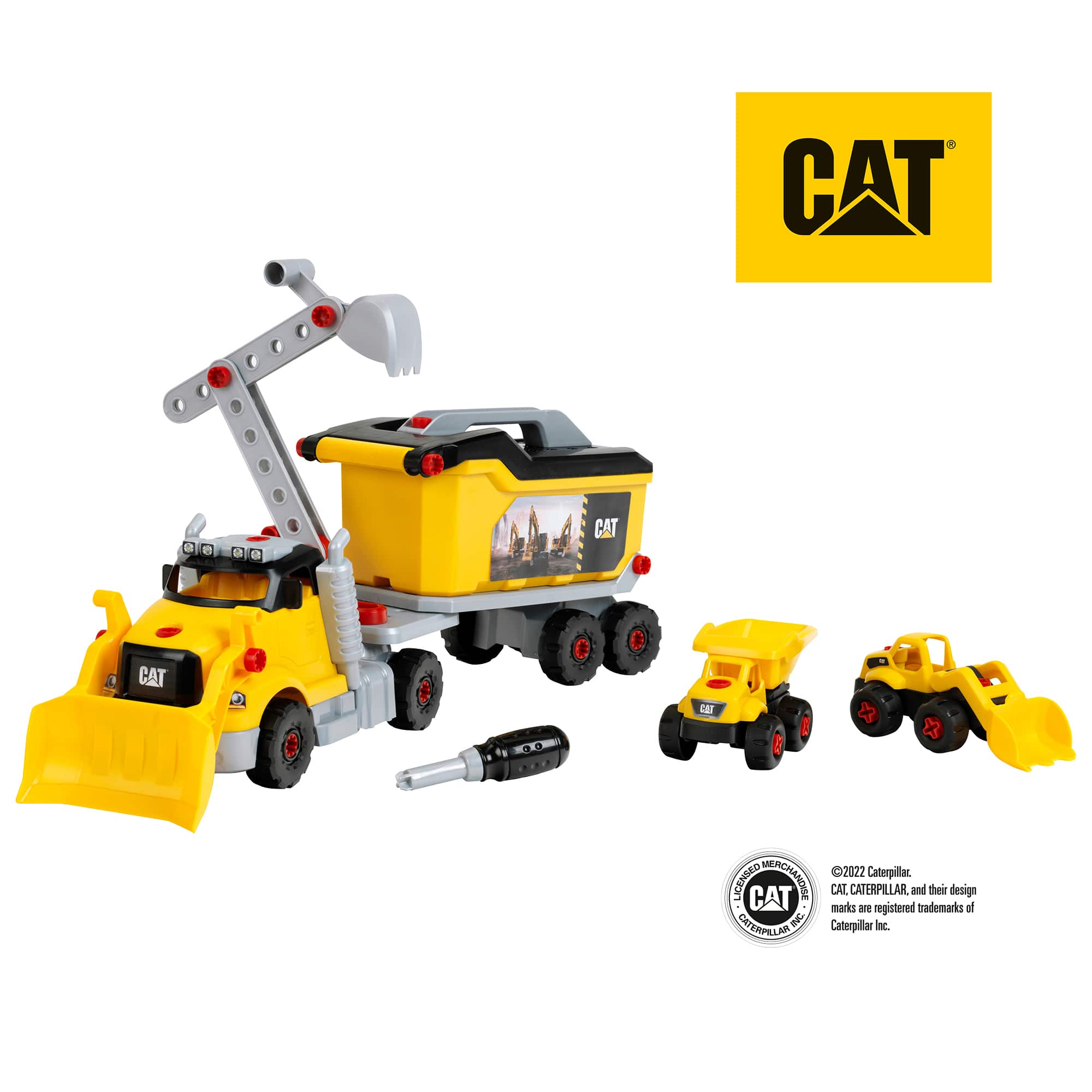 Theo Klein CAT® Excavator Tool Truck 4-in-1 Set