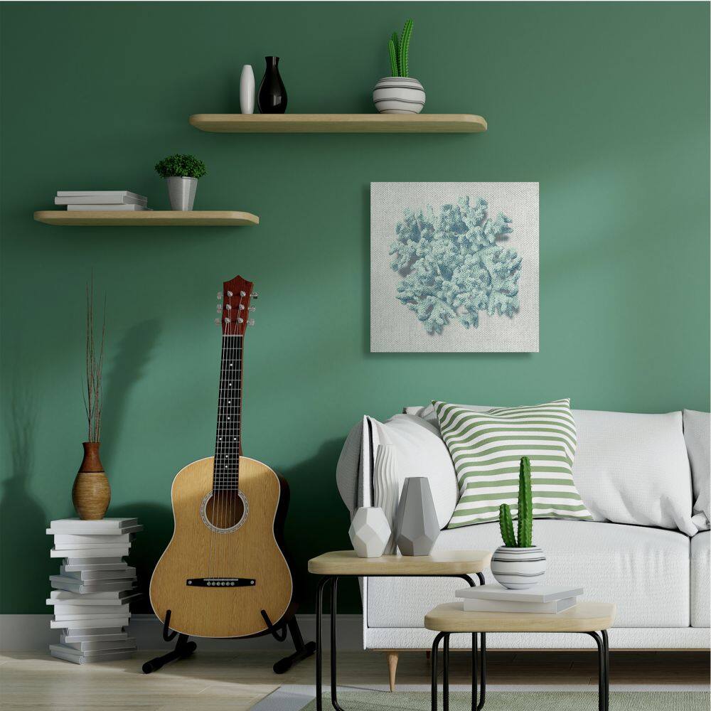 Stupell Industries Coral Blue Sea Beach Design Canvas Wall Art