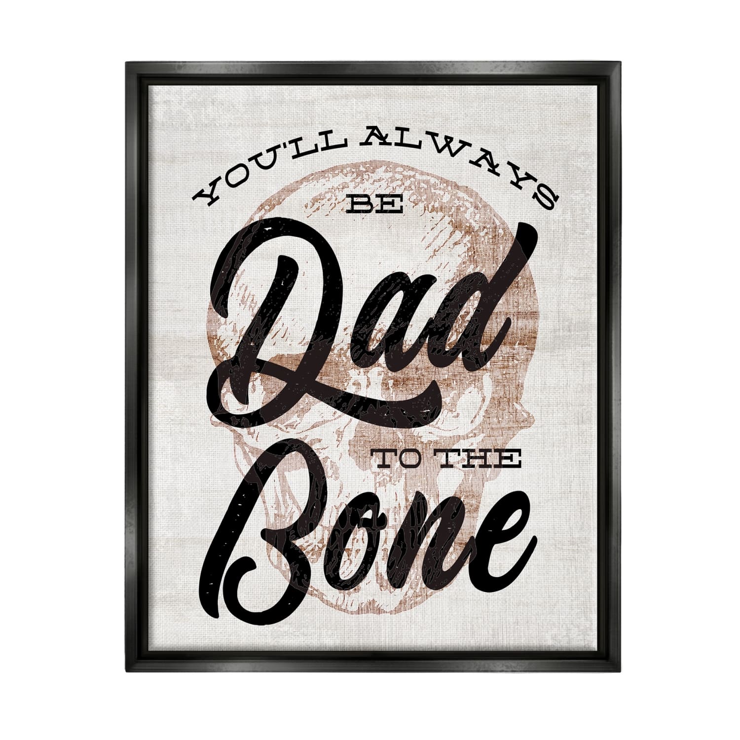 Stupell Industries Dad To The Bone Punny Skull Phrase Floater Framed Art