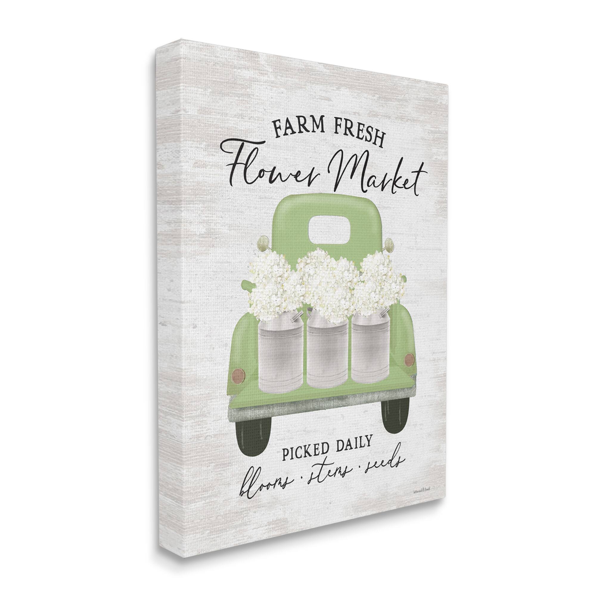 Stupell Industries Farm Fresh Flower Market White Hydrangeas Milk Tin Canvas Wall Art