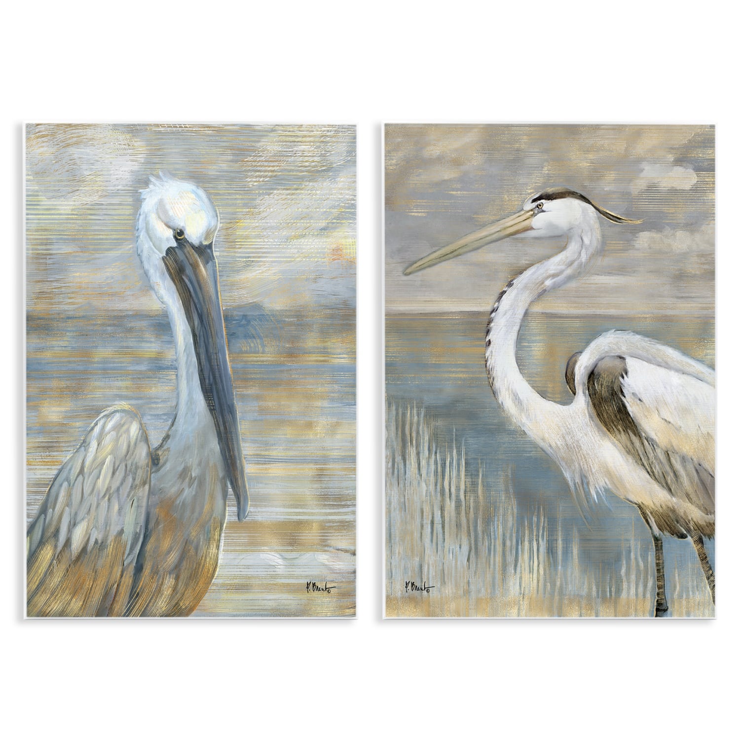 Stupell Industries Sea Birds Abstract Beach Wall Plaque Art