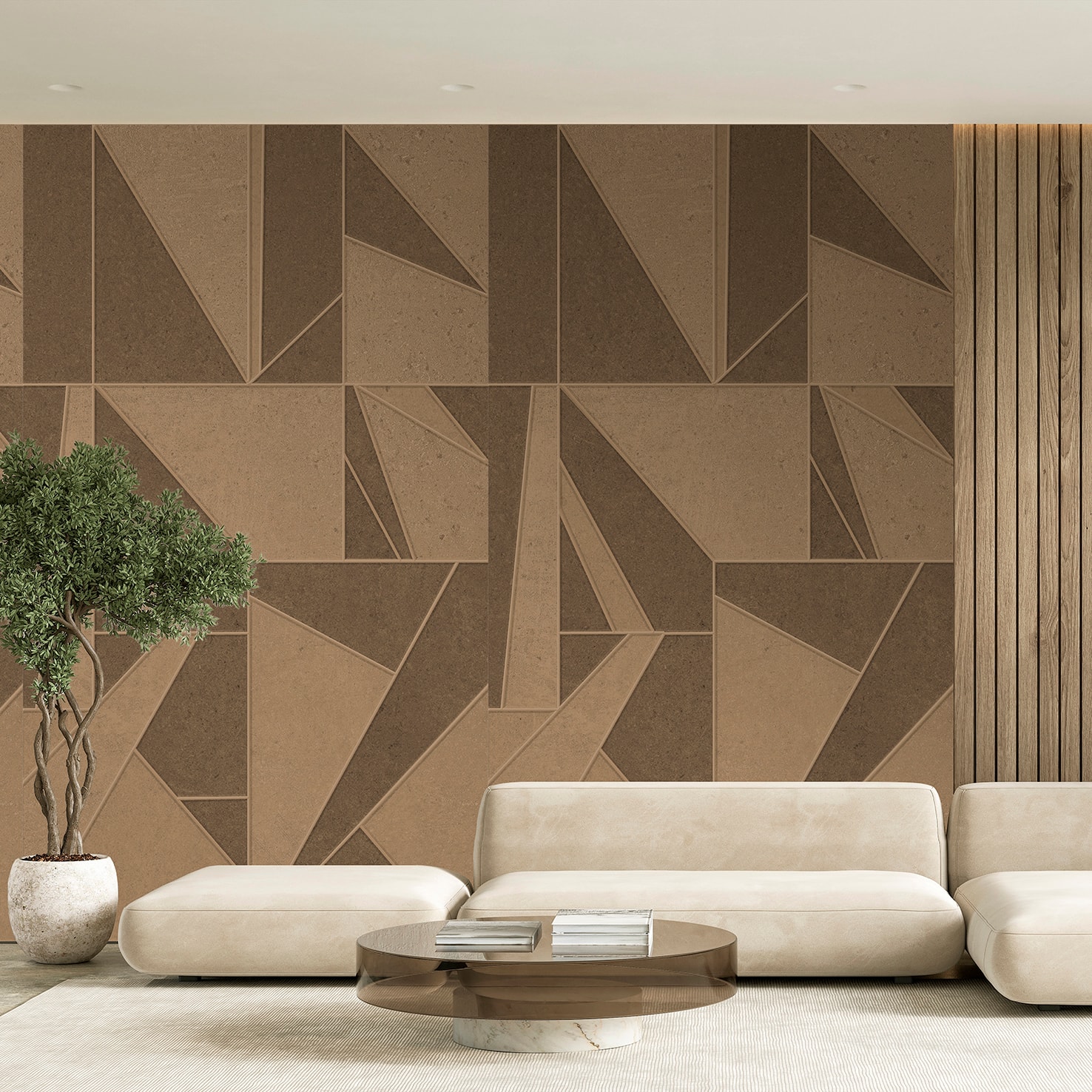 Designs Direct Sculpted Geo Grid Wall Mural