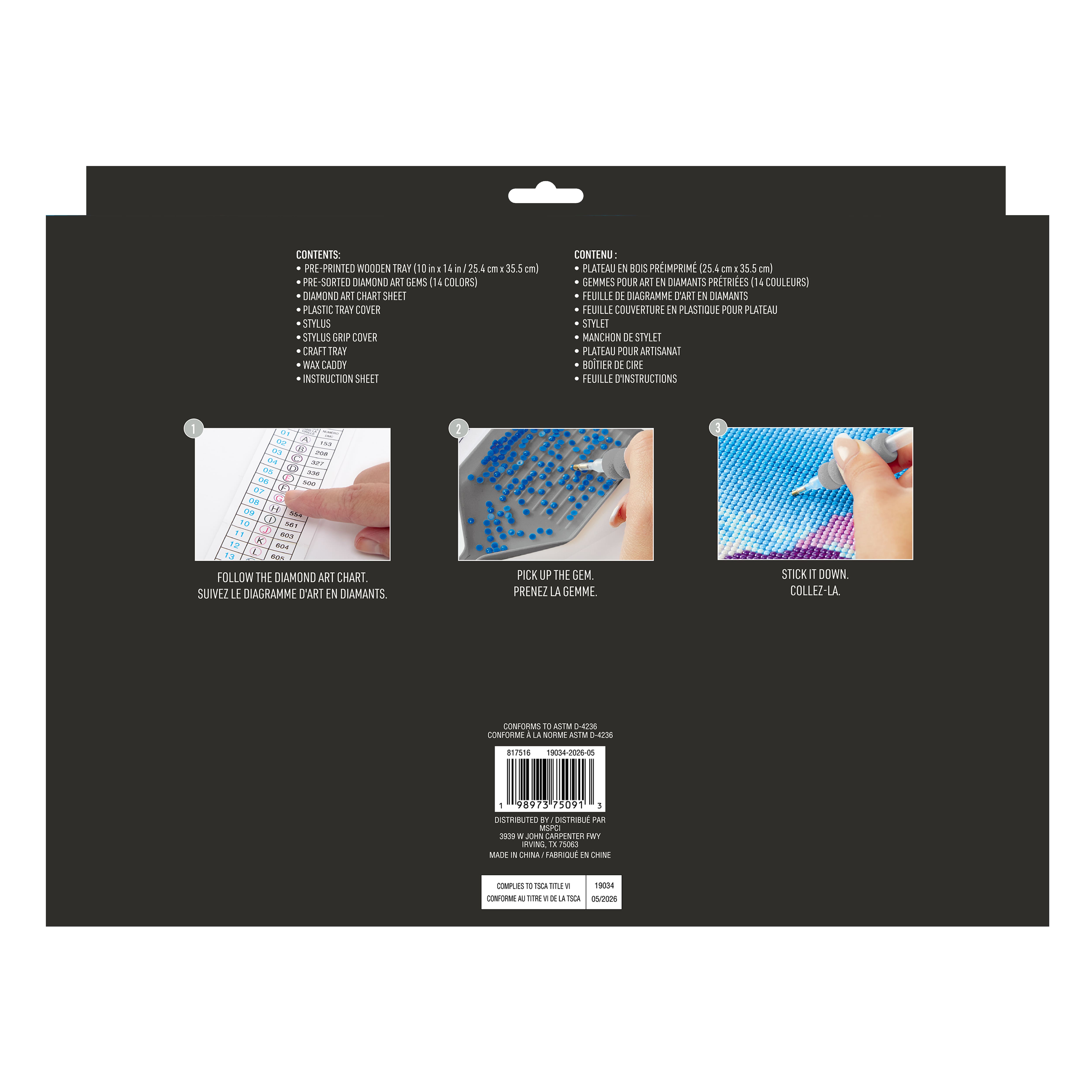 10" x 14" Pomegranate Wood Tray Diamond Art Kit by Make Market®