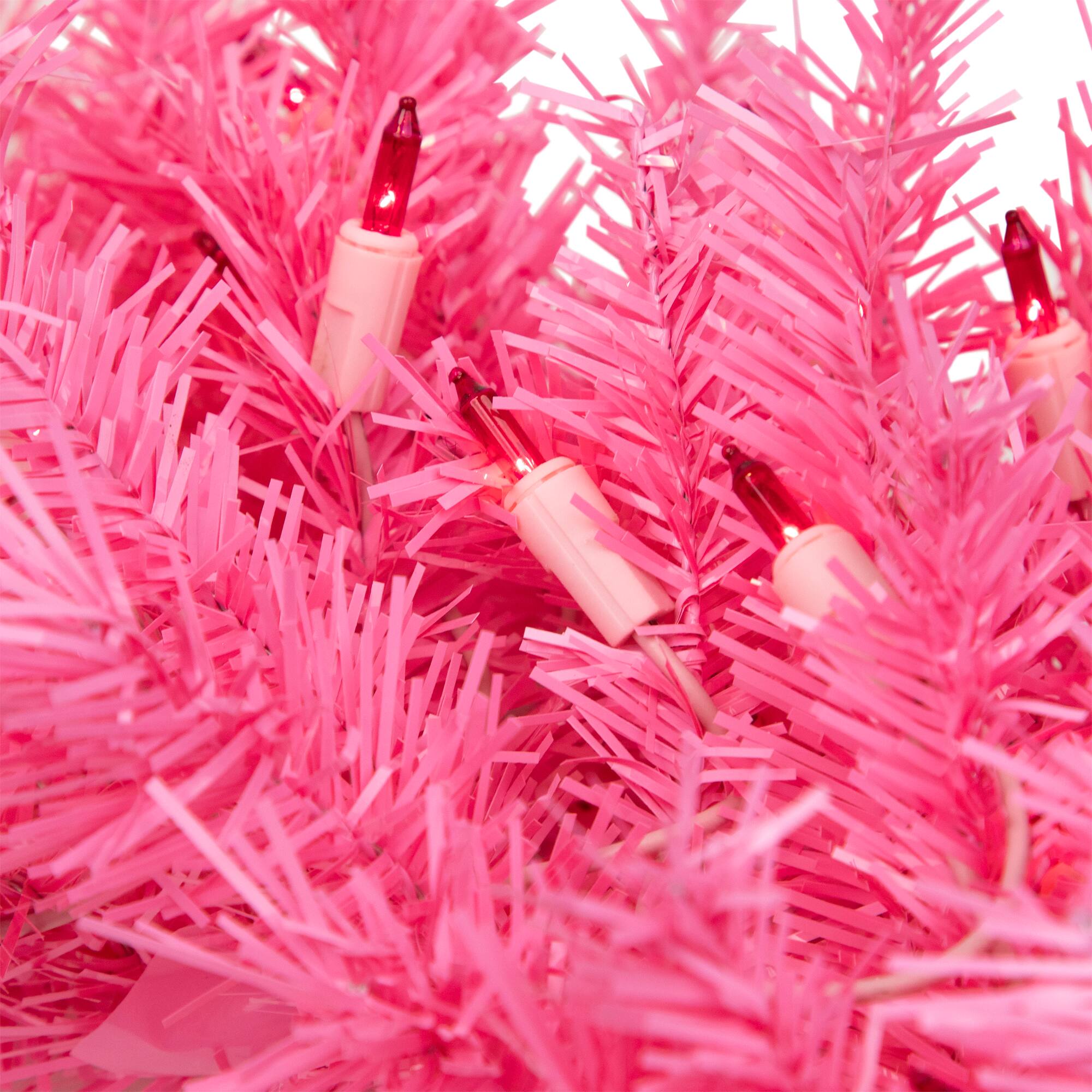 3ft. Pre-Lit Pink Spruce Christmas Wreath, Pink Lights