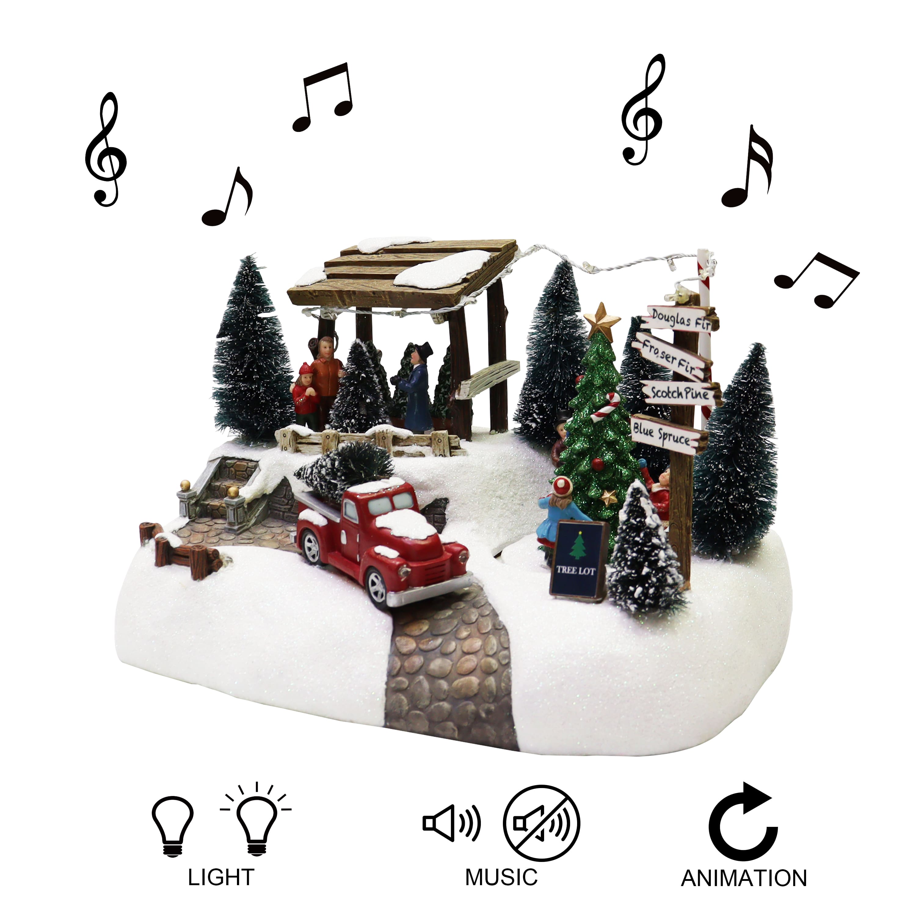 7" Tree Lot with LED Lights & Music