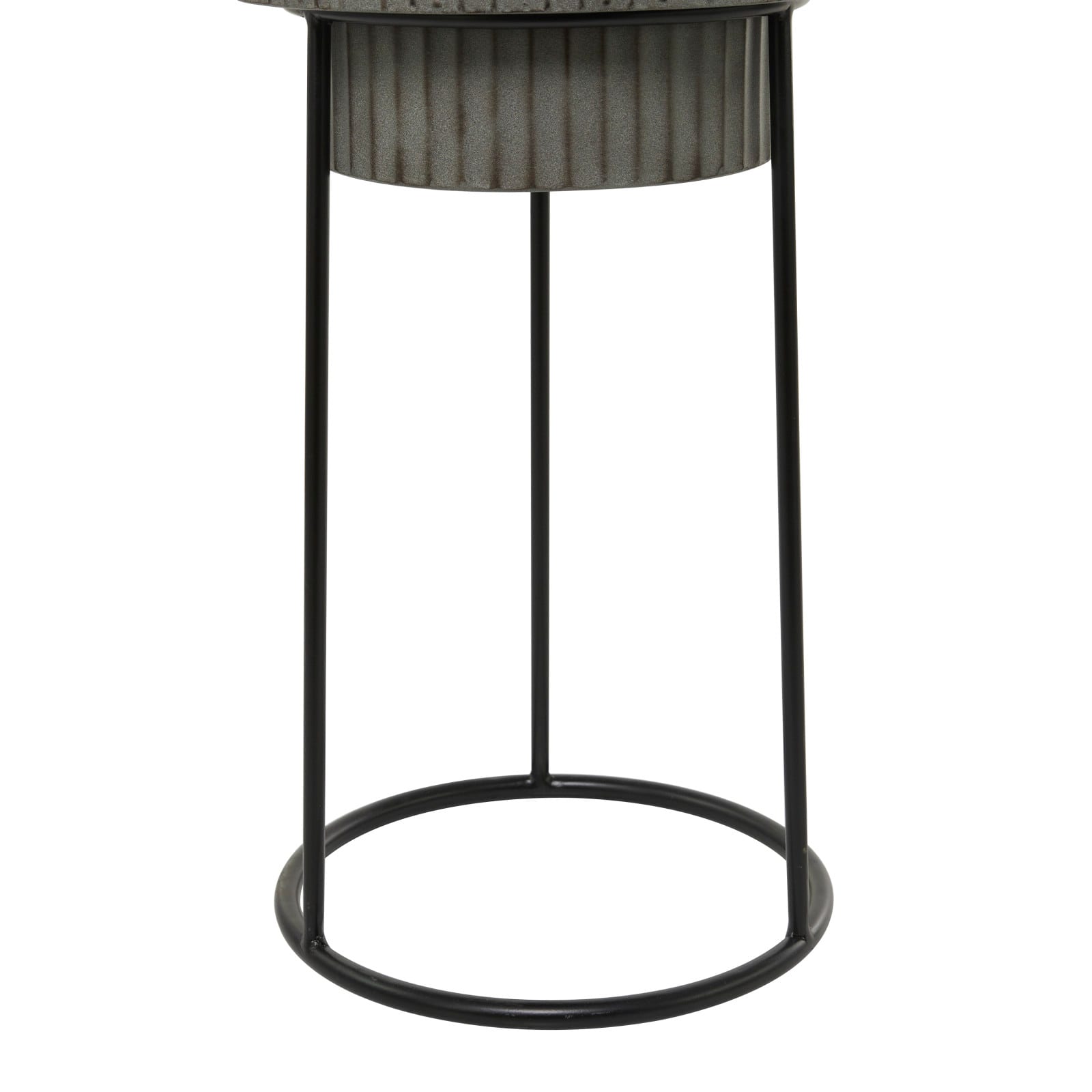 Dark Gray Metal Modern Planter Set