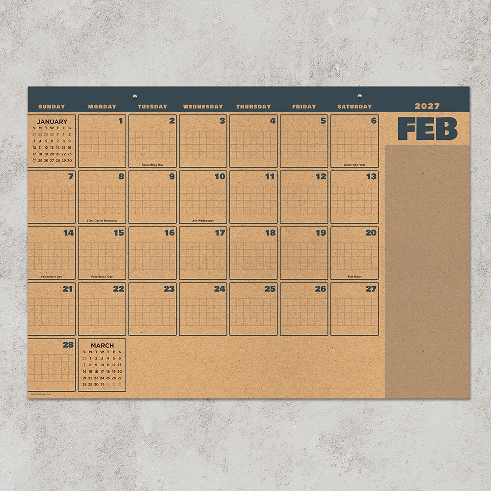 2027 Trail + Timber Medium Desk Pad Monthly Blotter Calendar