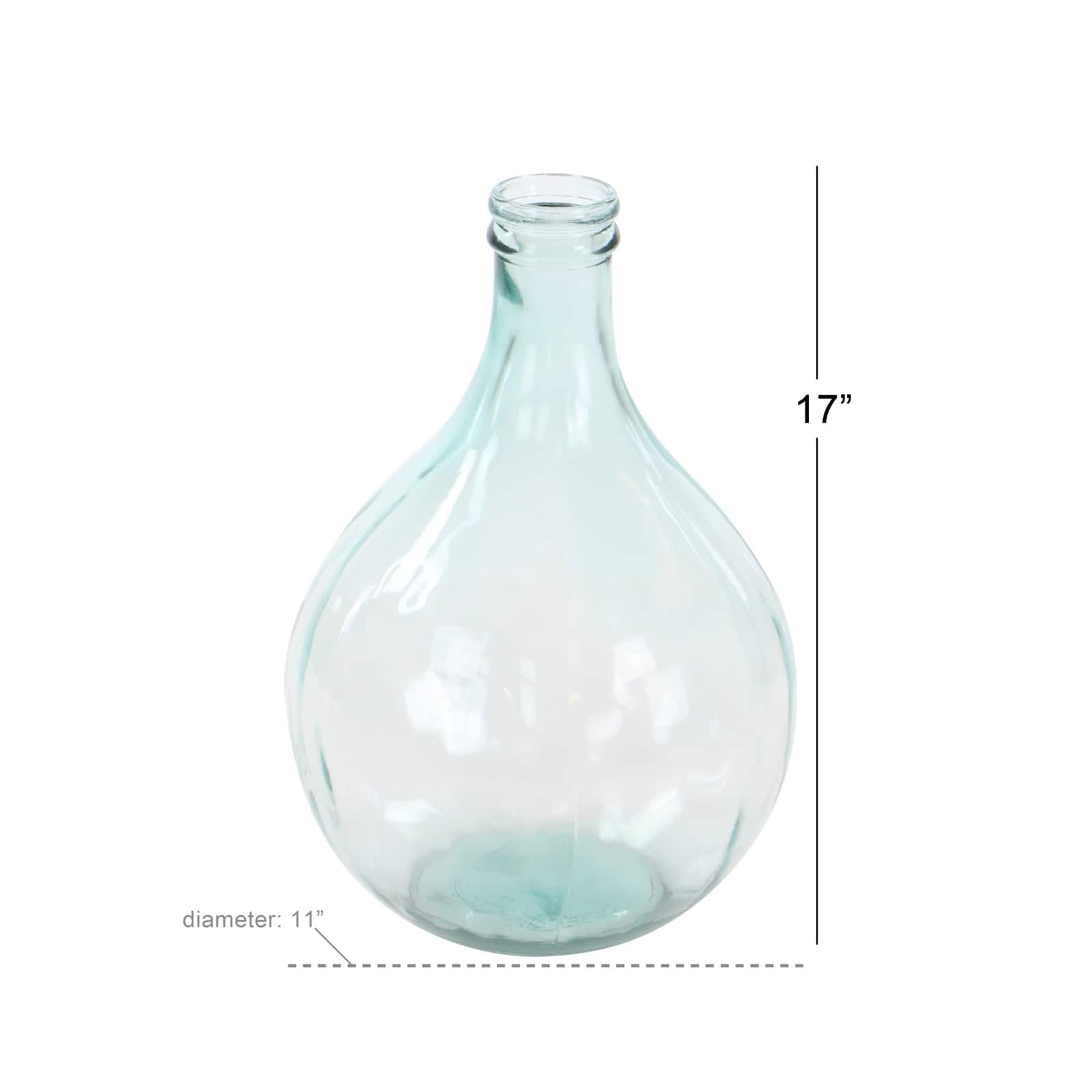 17" Clear Glass Farmhouse Vase