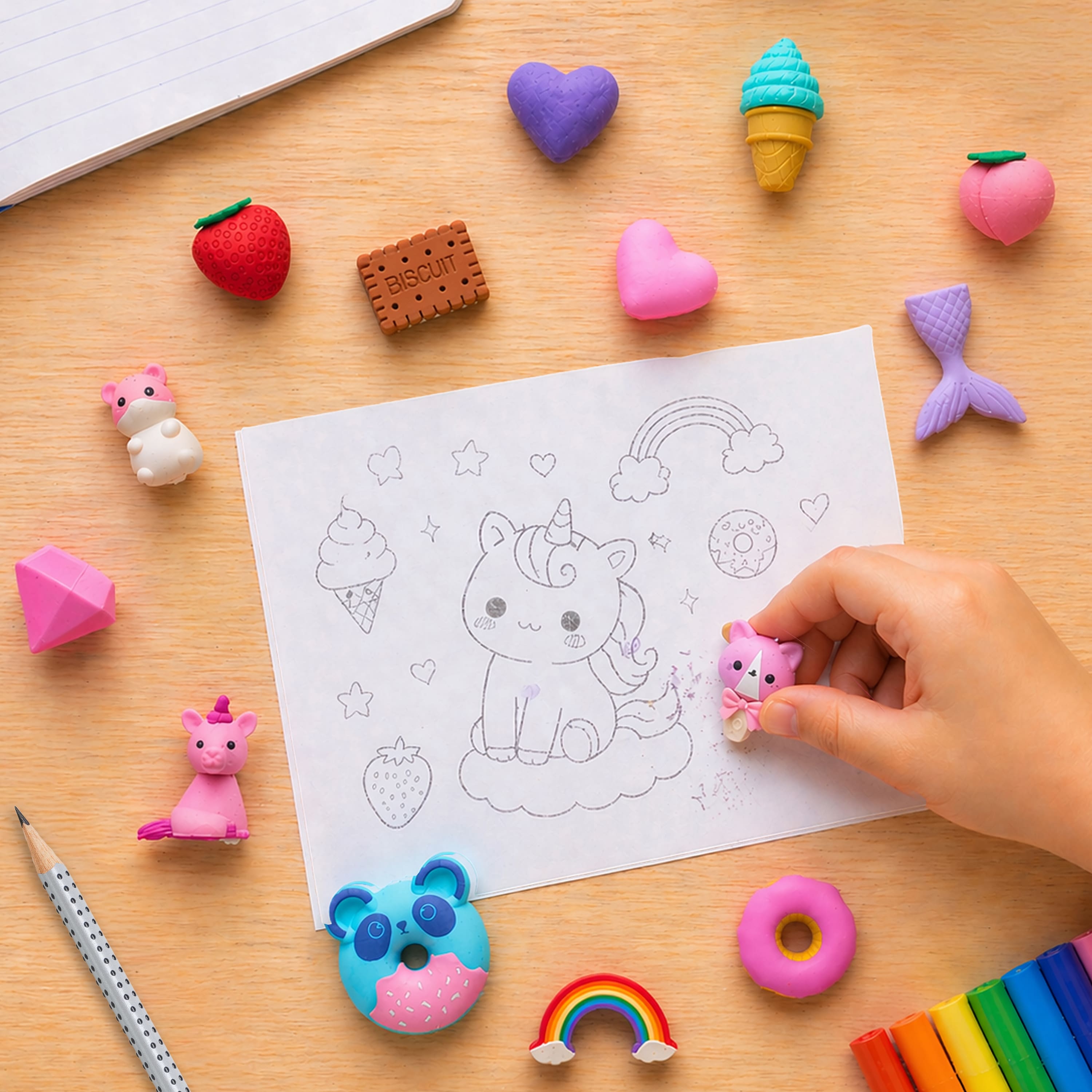 Faber-Castell® Desk Pets Kawaii Eraser Set