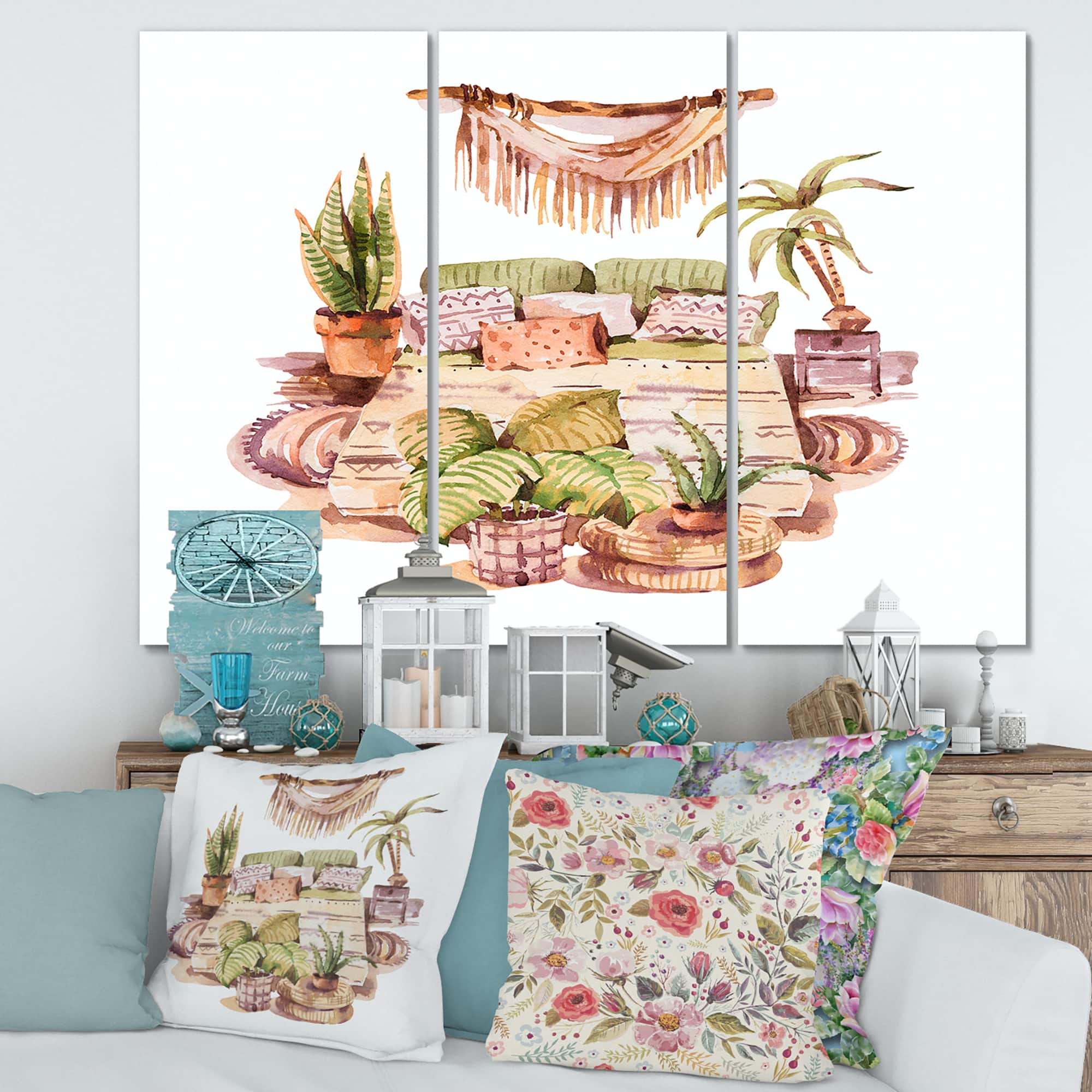 Designart - Indoor House Plants Urban Jungle IV - Traditional Canvas Wall Art Print