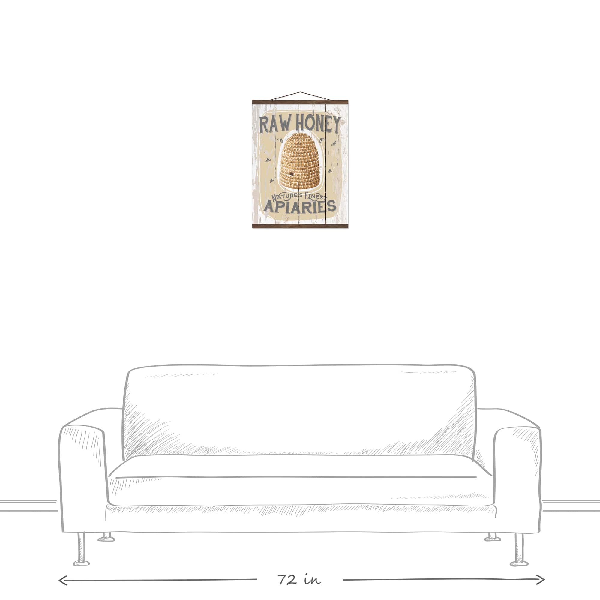 Raw Honey Teak Hanging Canvas