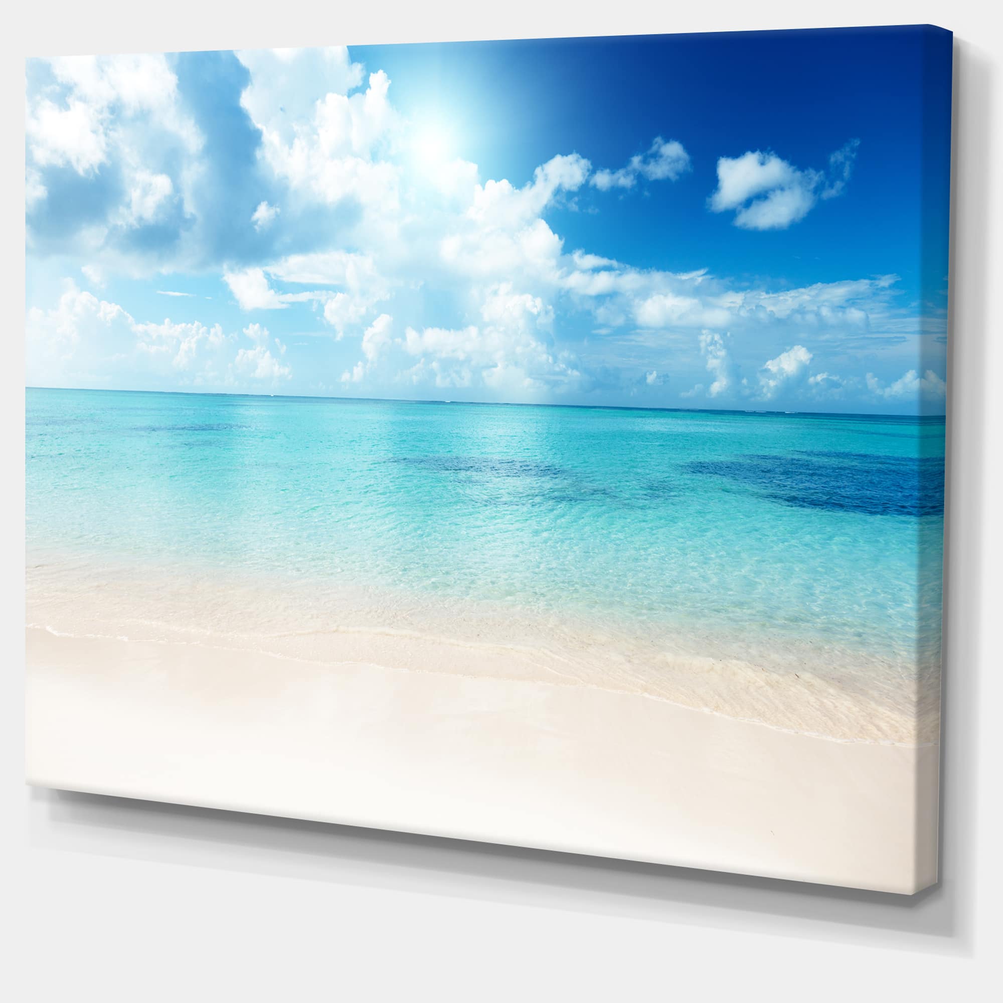 Designart - Sand of Beach in Blue Caribbean Sea