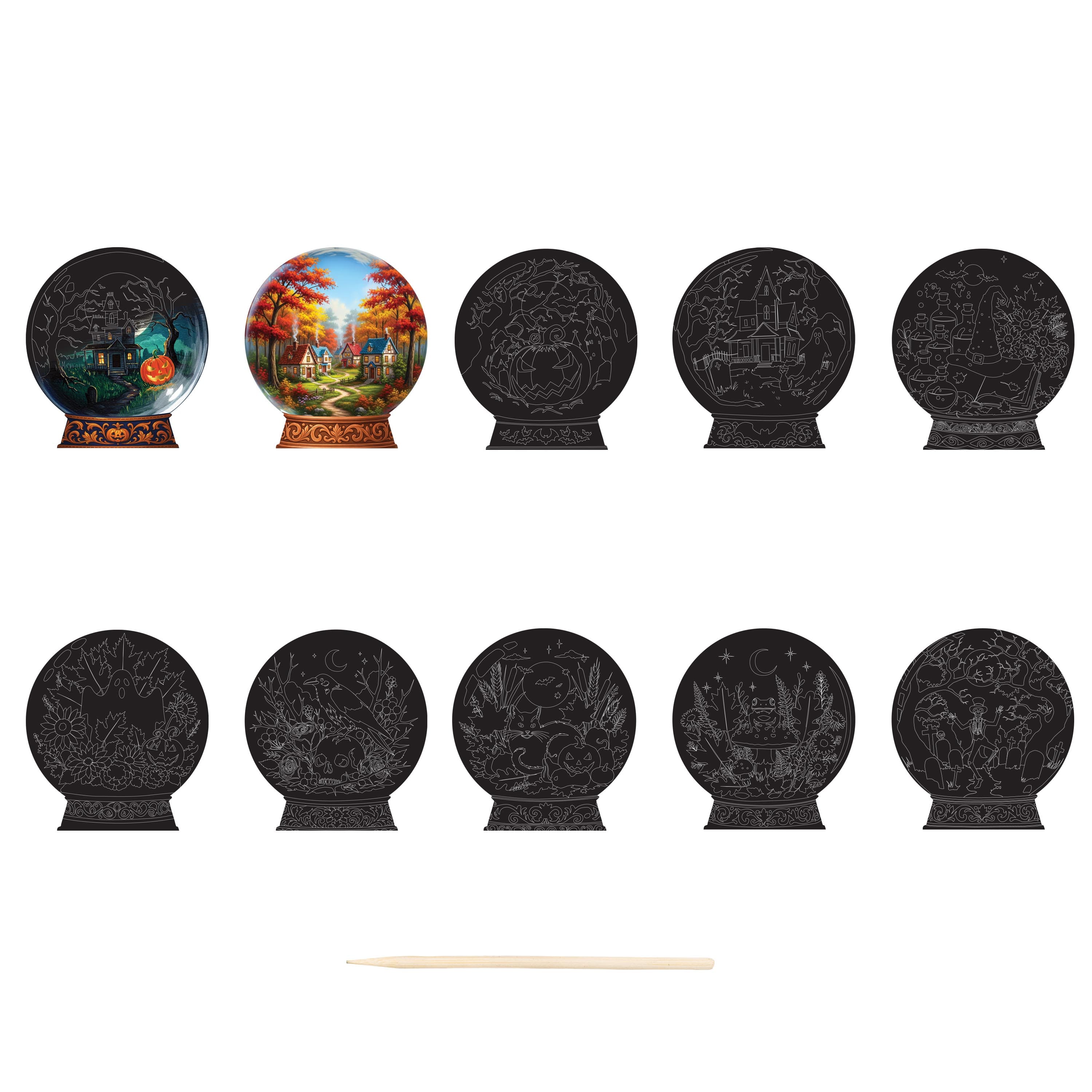 Brea Reese® Crystal Ball Shaped Scratch Art Pad